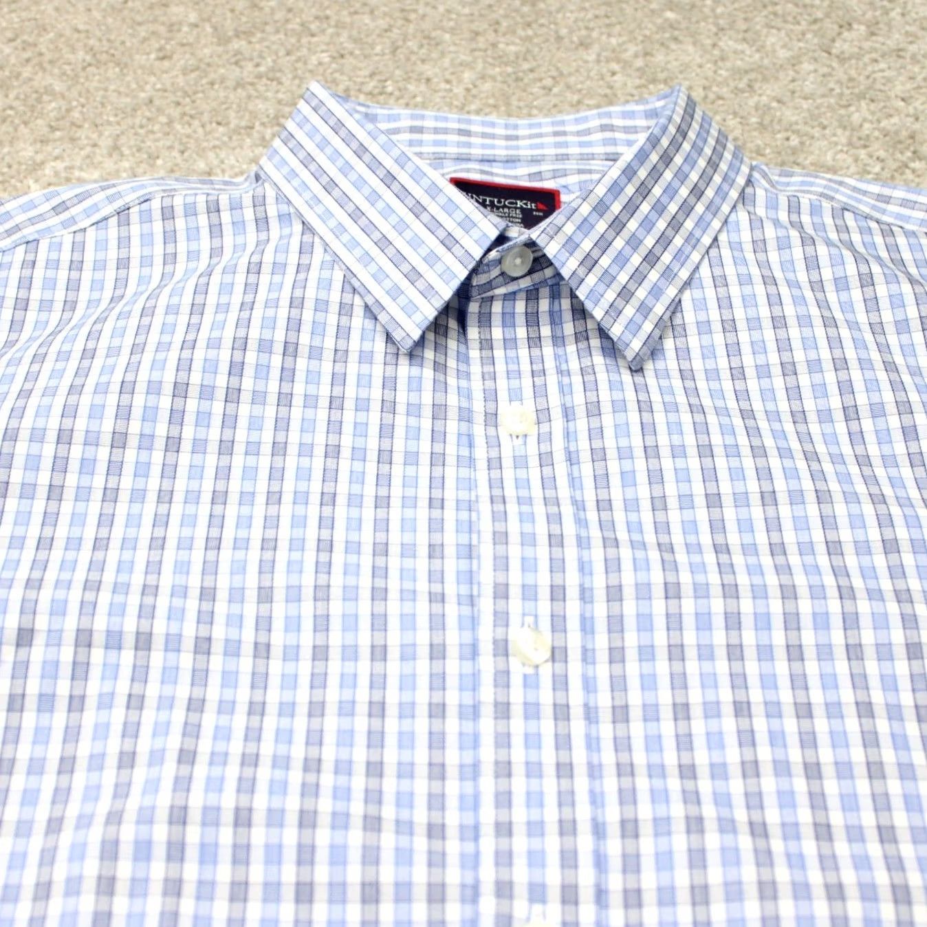UNTUCKit UNTUCKit Shirt Mens XL Blue/Gray Check Button-Up L/S Wrinkle Free Cotton Regular Fit Clothing Un tucking Size US XL / EU 56 / 4 - 5 Thumbnail