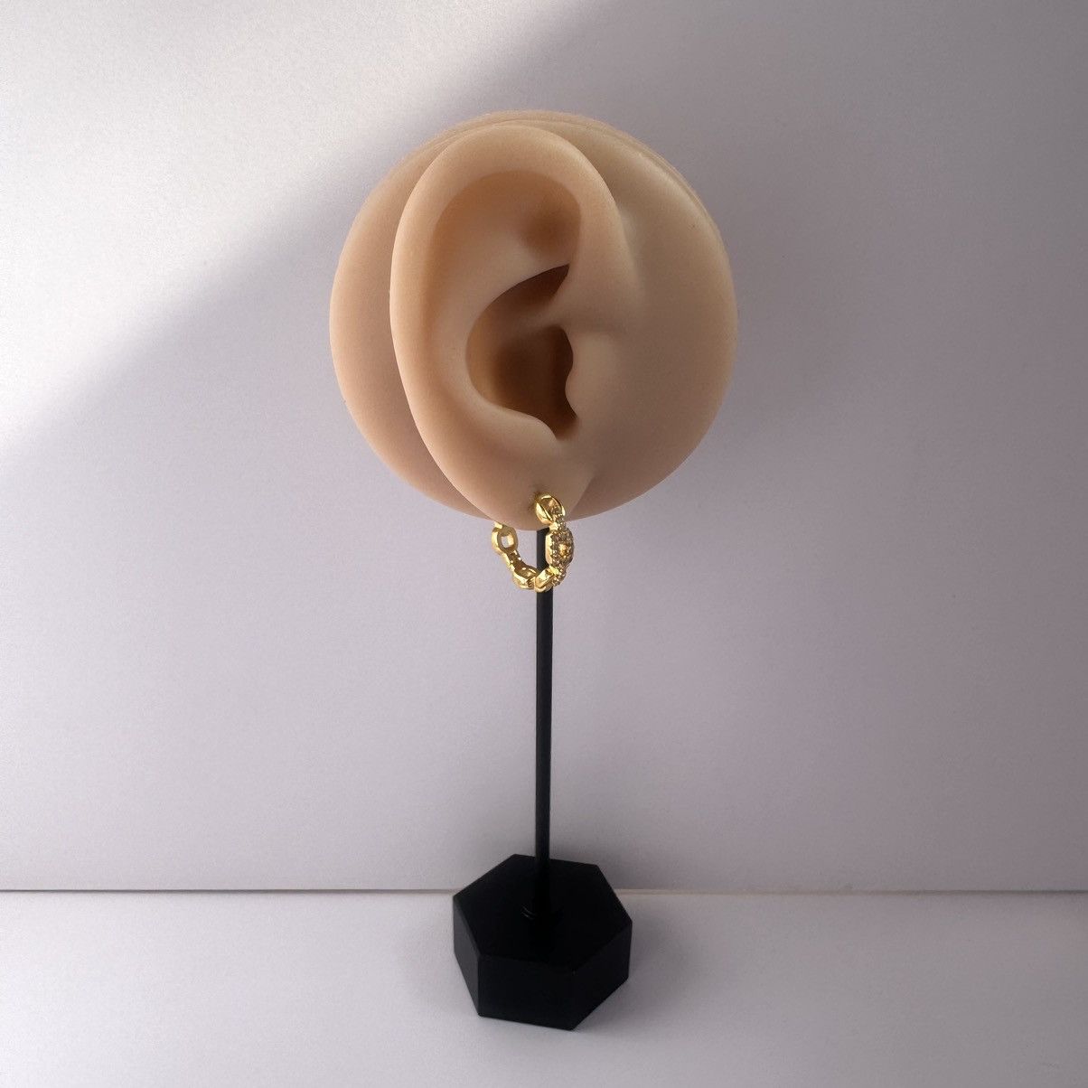Designer 17mm Small Hoop Earrings for Women Yellow Gold Color Size ONE SIZE - 5 Thumbnail