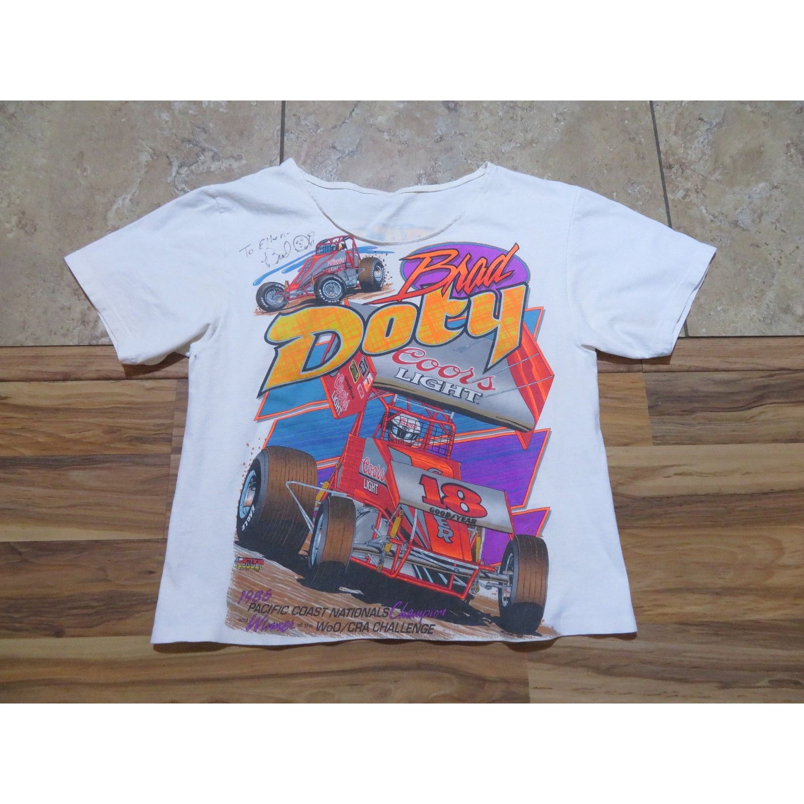 Other Vintage 80s Brad Doty Racing Cropped T-Shirt (Size M-L) Size US M / EU 48-50 / 2 - 1 Thumbnail