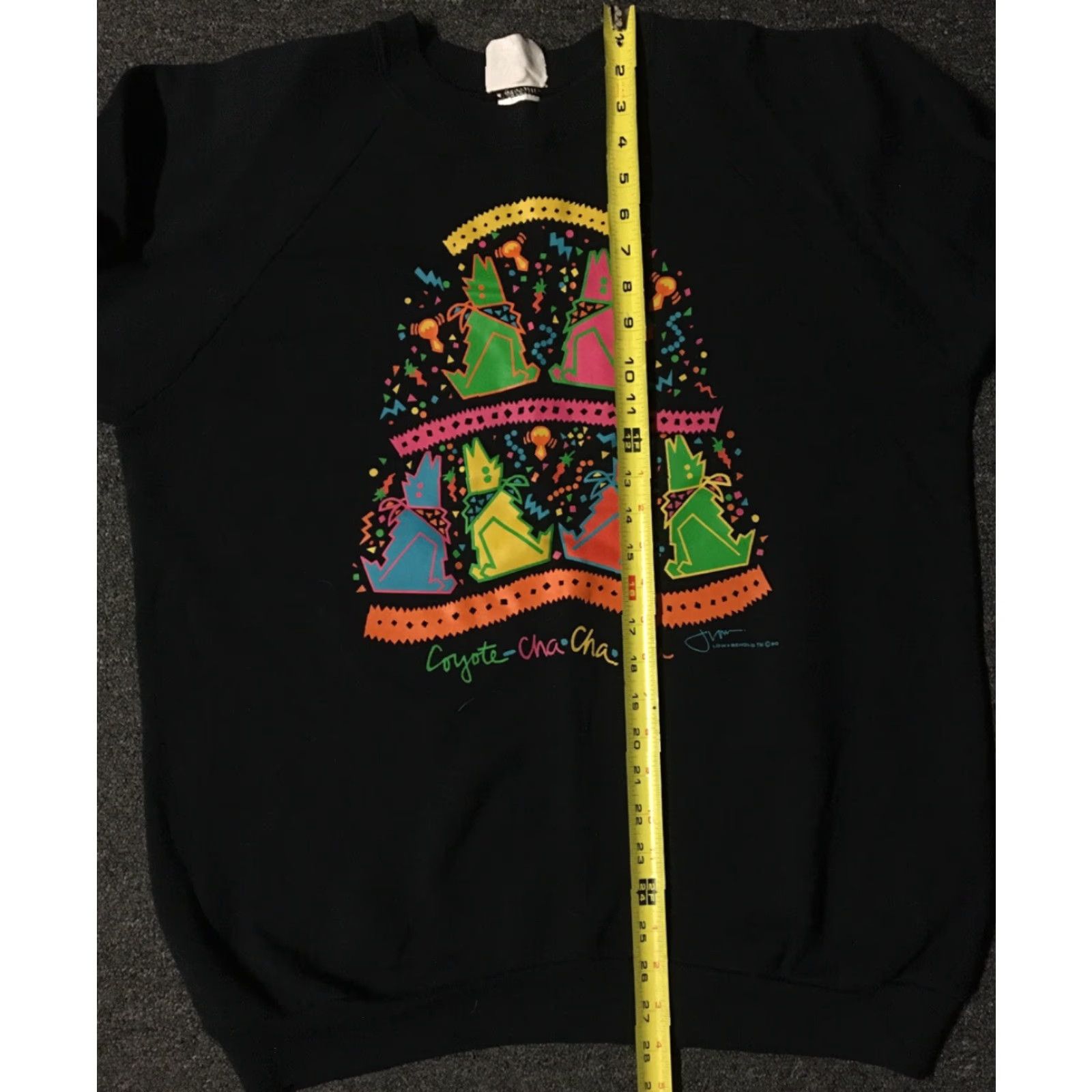 Fruit Of The Loom VINTAGE Coyote Western Sweatshirt Hoodies XL USA Desert Animal 90s 80s Vaporwave Cowboy Fruit of the Loom Mens Black Pullover Size US XL / EU 56 / 4 - 6 Thumbnail
