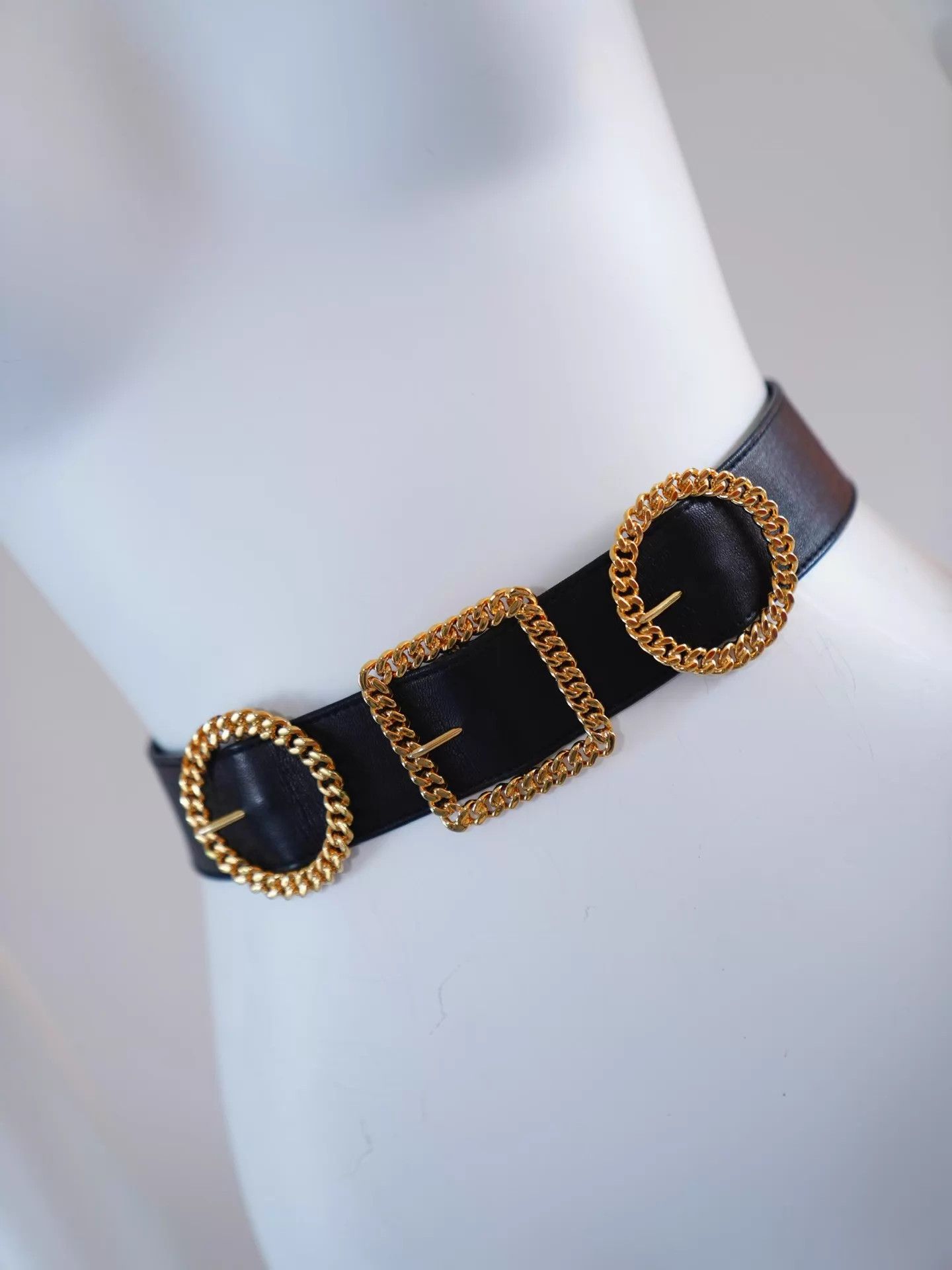 Chanel Chanel 1988 Runway Black & Gold Multi - Buckle Belt Size ONE SIZE - 2 Thumbnail