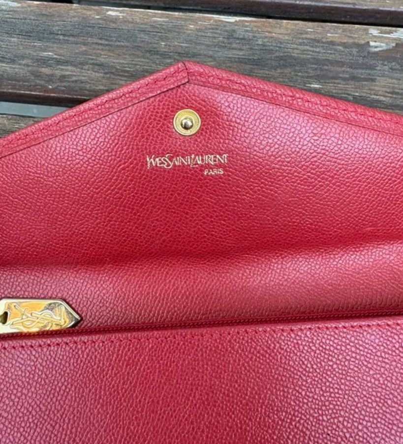 Yves Saint Laurent Yves Saint Laurent Vintage Red Envelope Wallet with COA Size ONE SIZE - 5 Thumbnail