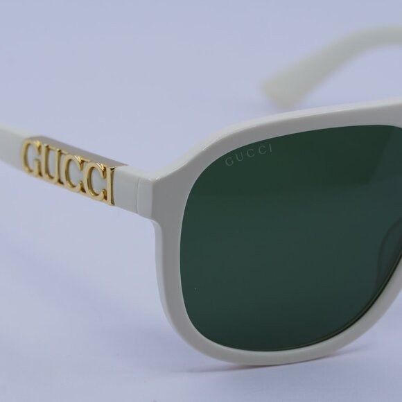 Gucci Gucci GG1188S 005 Sunglasses Ivory Aviator Frame, Green Size ONE SIZE - 5 Thumbnail