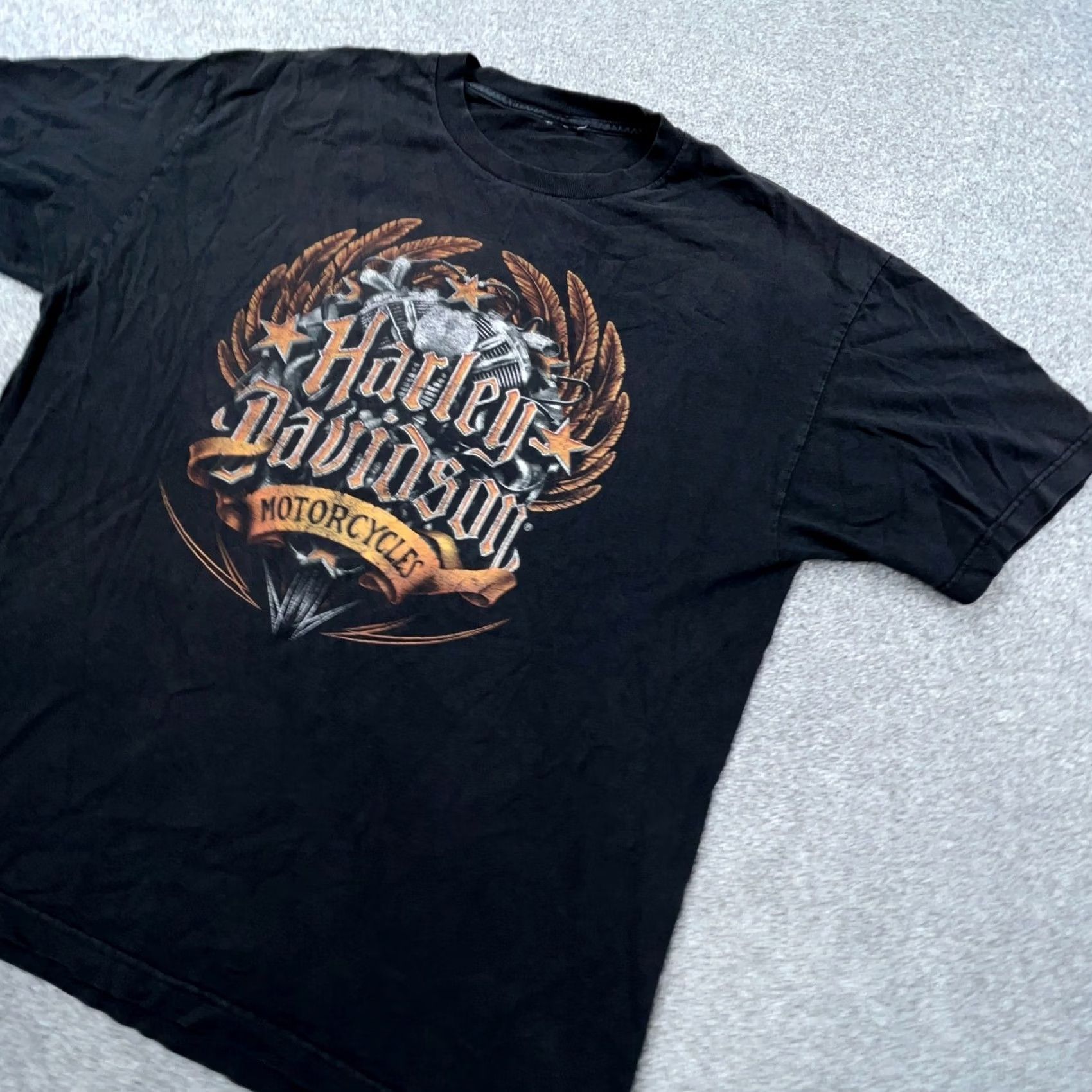Harley Davidson VINTAGE Harley-Davidson Shirt Men XL Black Tee 90s USA Adult Biker Motorcycle Logo T-Shirt Size US XL / EU 56 / 4 - 4 Thumbnail