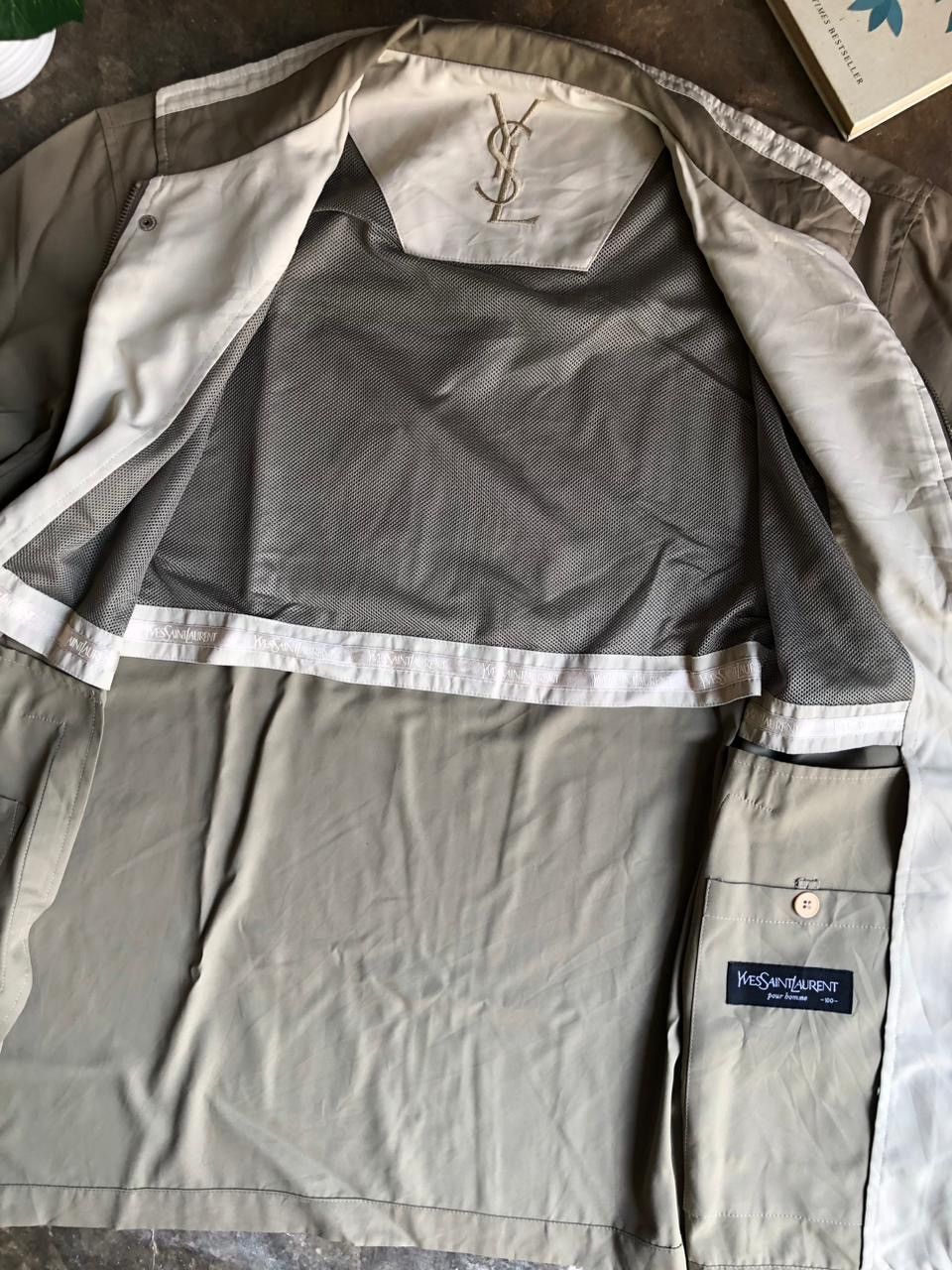 Yves Saint Laurent Rare Yves Saint Lauren Big Logo Multi Pocket Jacket Moccha Size US L / EU 52-54 / 3 - 8 Thumbnail