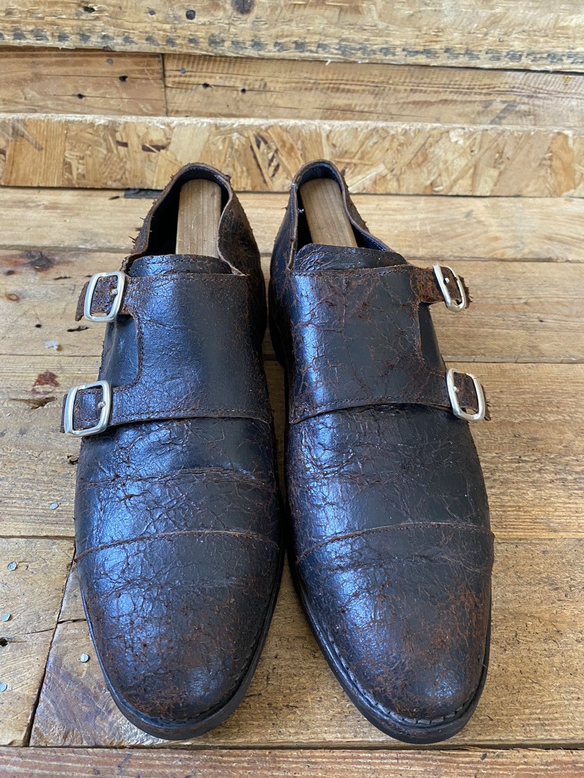 Allen Edmonds Allen edmond distressed double monk leather shoes sz10.5D Size US 10.5 / EU 43-44 - 6 Thumbnail