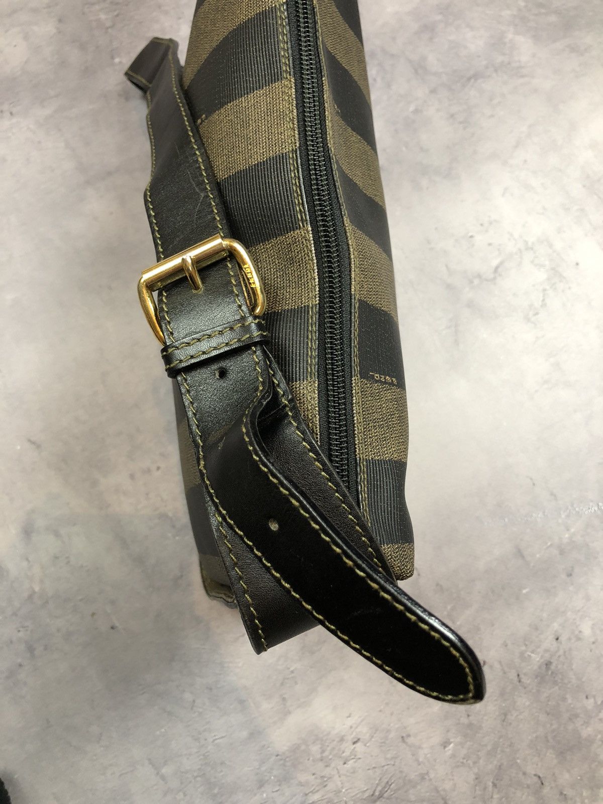 Fendi Fendi Vintage Pequin Stripe Crossbody Bag Brown Size ONE SIZE - 11 Thumbnail