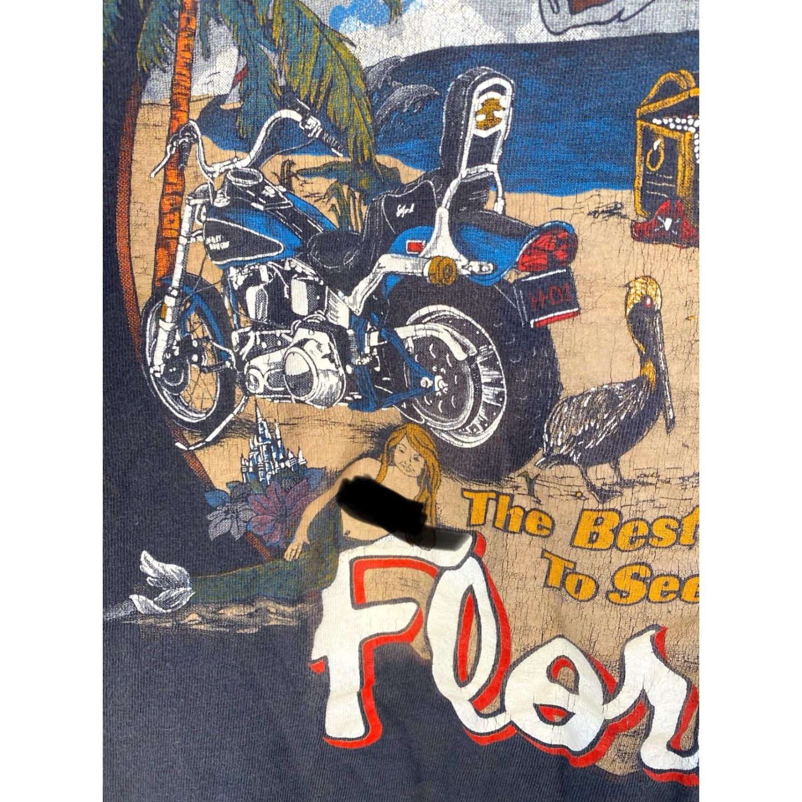 Harley Davidson VINTAGE Harley-Davidson The Best Way To See Florida T Shirt Mens L Gray Cotton 1980s Florida Biker Graphic Print Single Stitch Miami Size US L / EU 52-54 / 3 - 4 Thumbnail