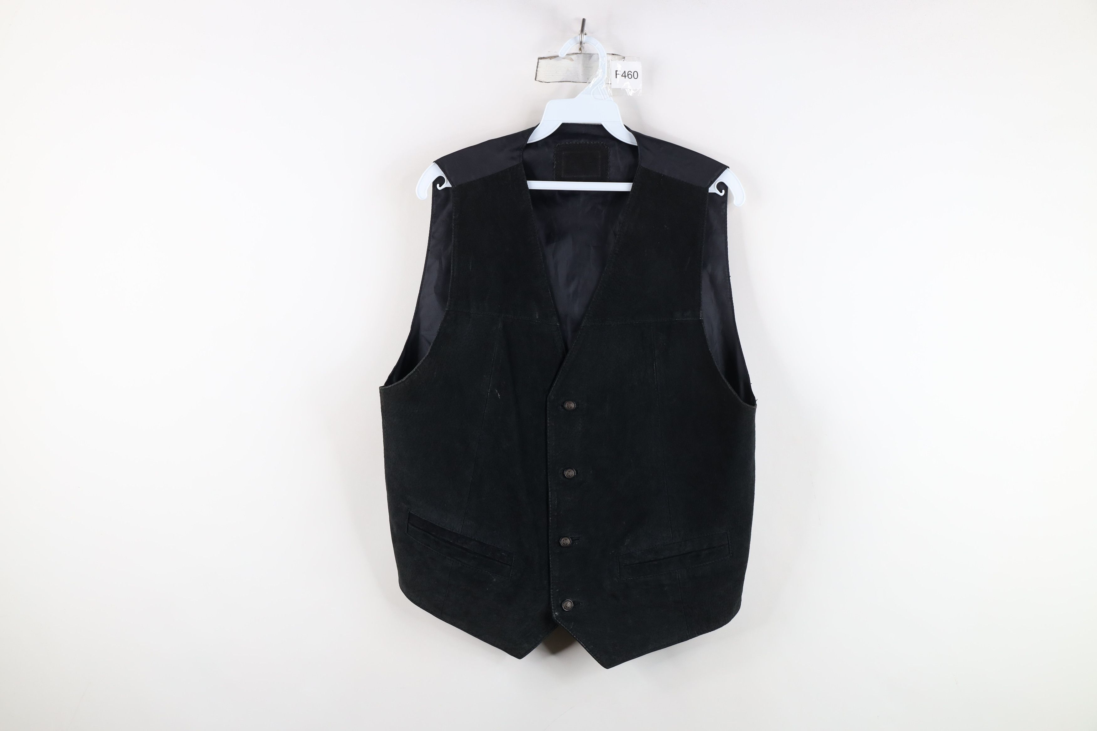 Vintage Vintage 90s Streetwear Suede Leather Vest Jacket Black Size US M / EU 48-50 / 2 - 1 Thumbnail