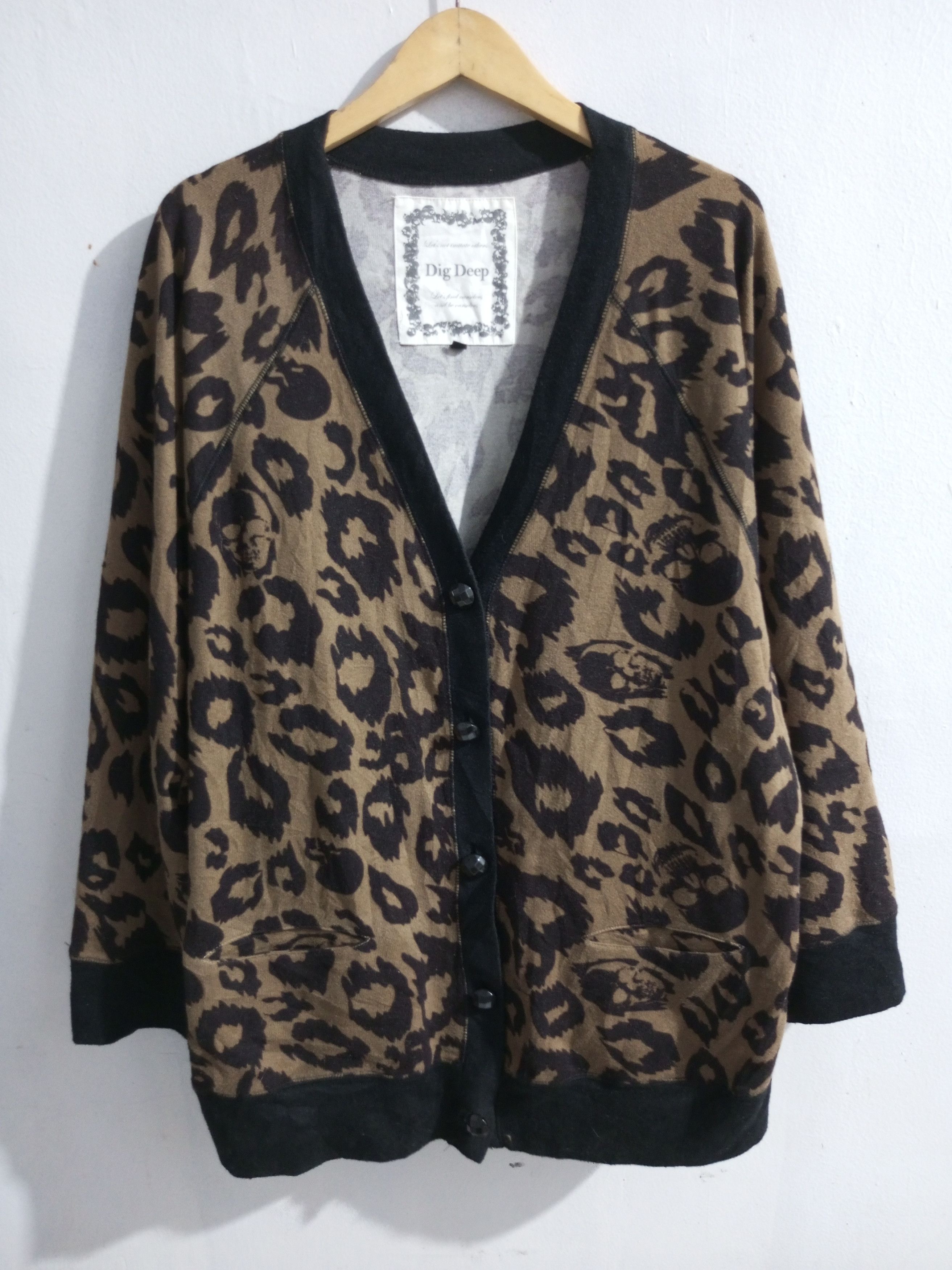 Dig Deep Vintage dig deep skulls leopard sweater Size US XXL / EU 58 / 5 - 1 Thumbnail