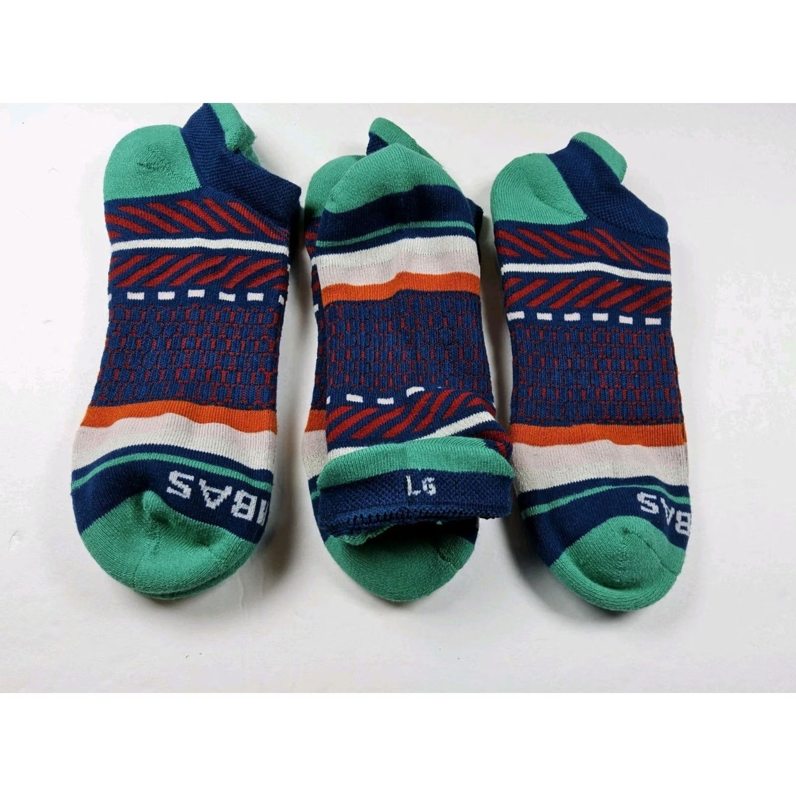 Vintage Bombas Original Pattern Ankle Socks Lot Of 3 Pairs Size L Size ONE SIZE - 3 Thumbnail