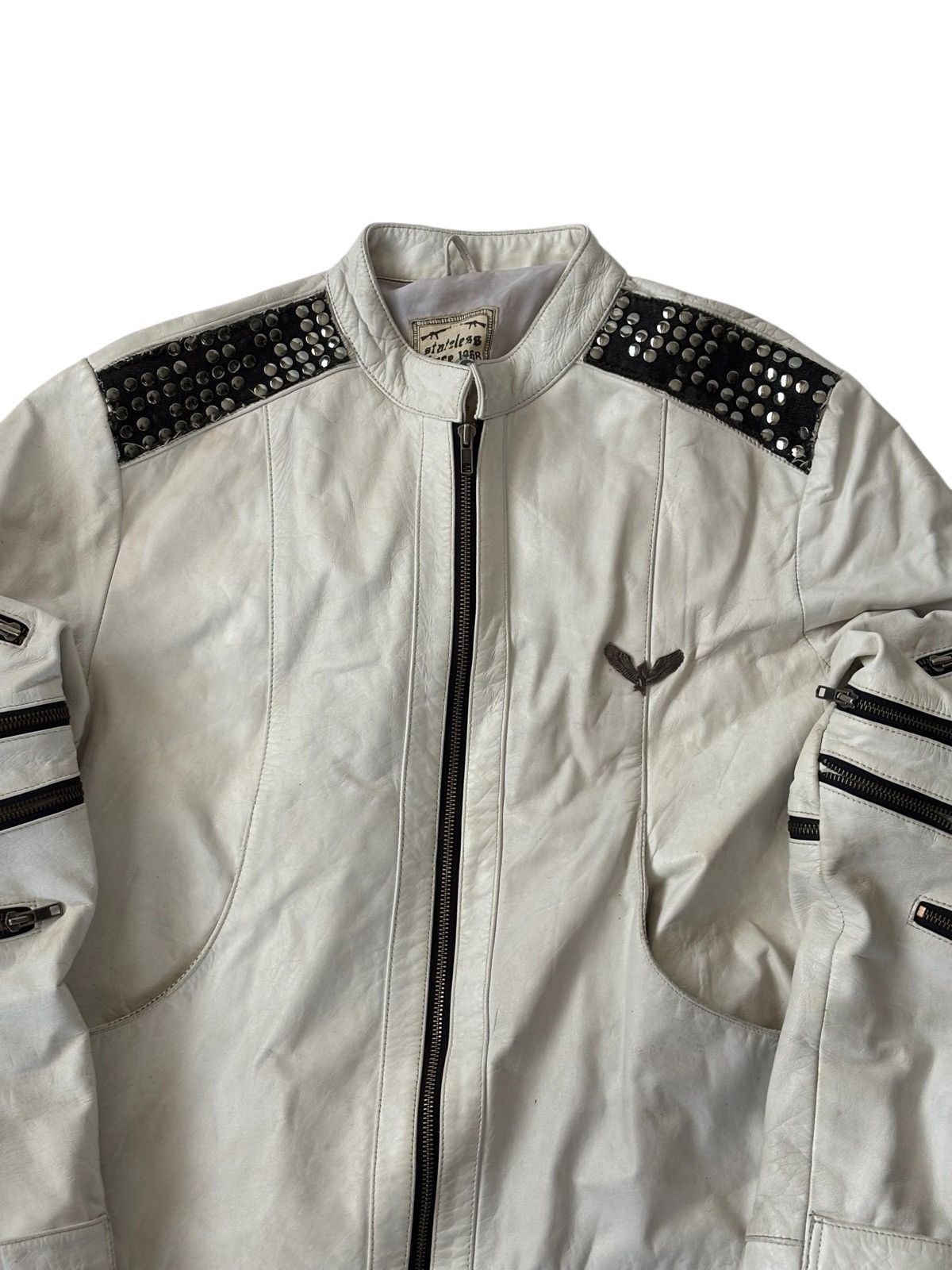 Vintage Vintage Stateless Zipper leather jacket Size US XL / EU 56 / 4 - 4 Thumbnail