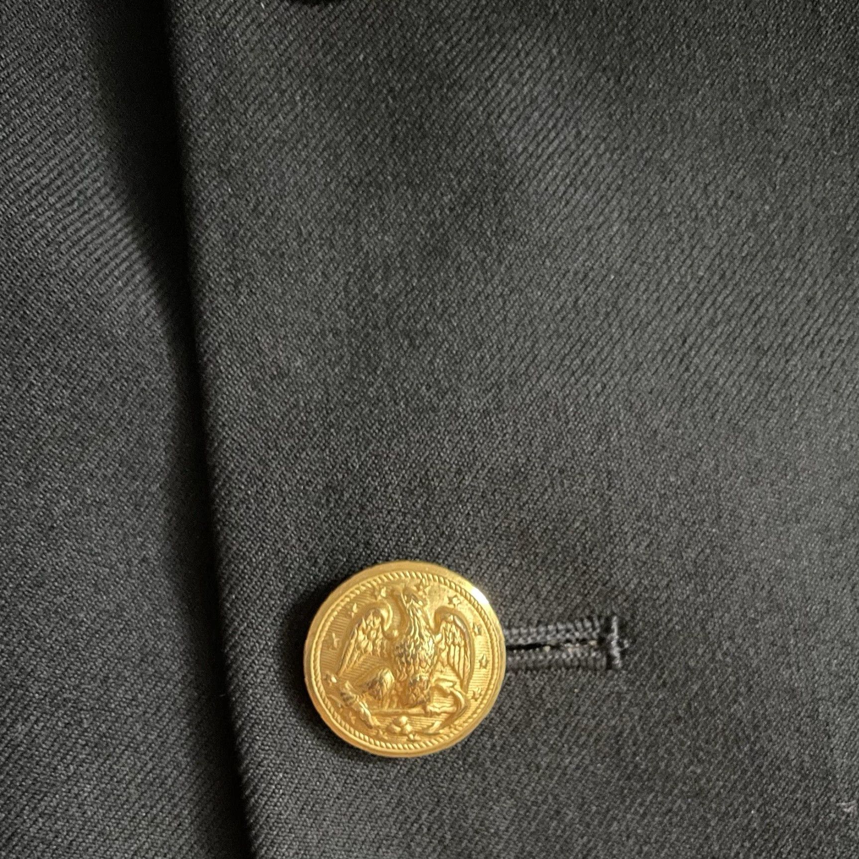 Vintage VINTAGE US Navy Peacoat Wool Black 37R Navy Golden Buttons Men Coat Overcoat Pockets Nautical Military USA Size US XXS / EU 40 - 3 Thumbnail