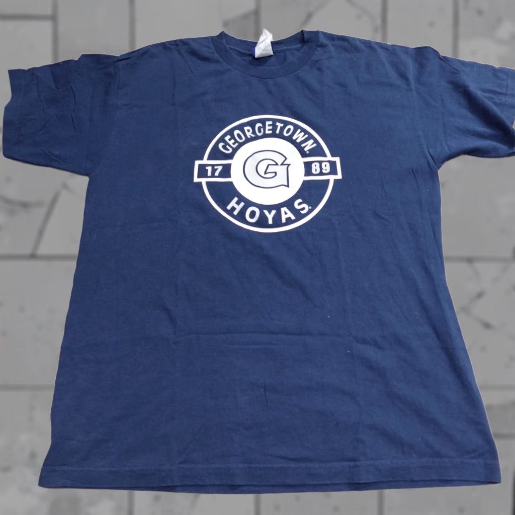 Vintage VINTAGE Georgetown Hoyas Shirt XL Blue American Vintage Jersey Crew Neck Short Sleeve Cotton Men T-Shirt 2000s Graphic Print Size US XL / EU 56 / 4 - 1 Thumbnail