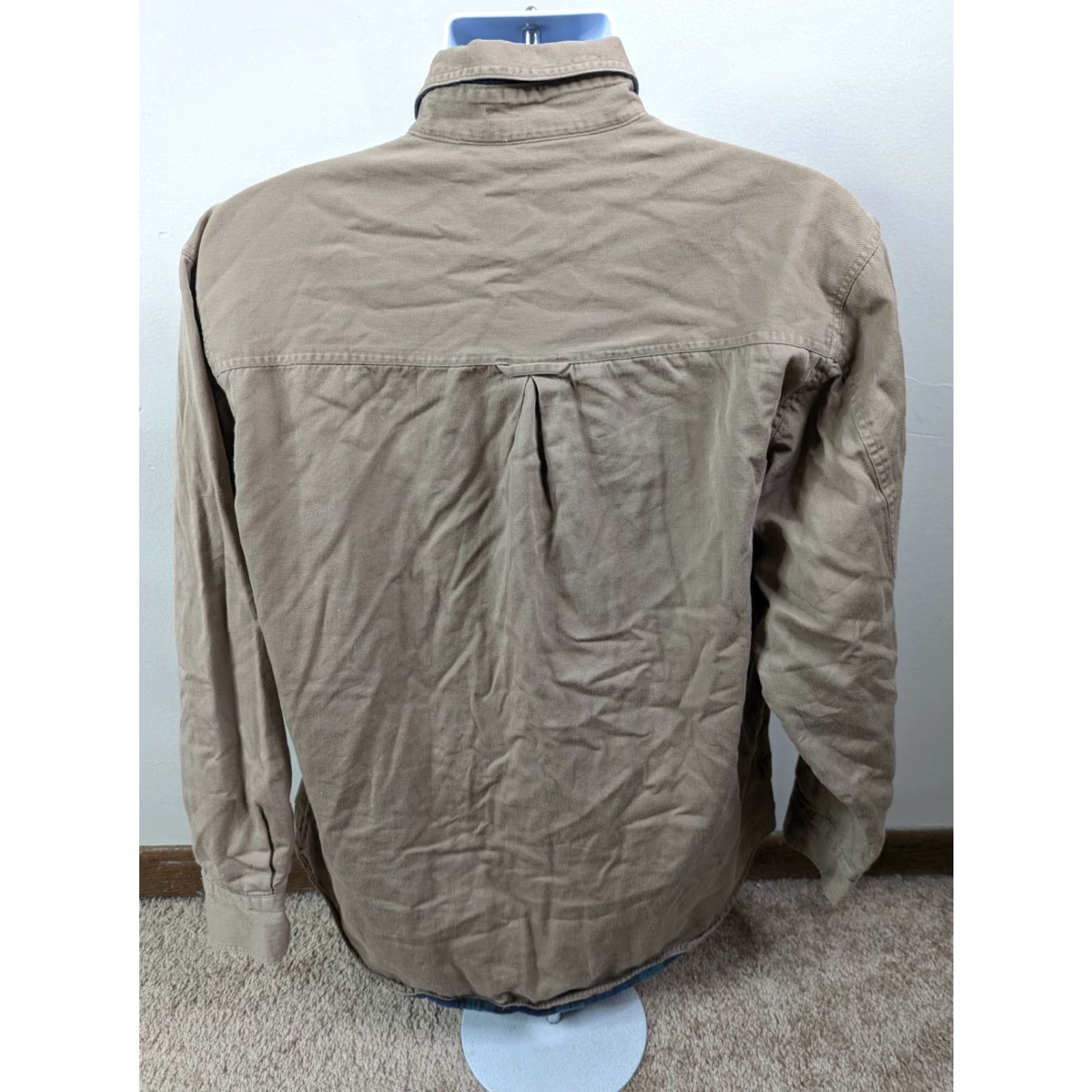 Vintage Gander Mountain Shirt Jacket Mens Large Lined Flannel Cotton Button Up Tan Beige Size US L / EU 52-54 / 3 - 5 Thumbnail