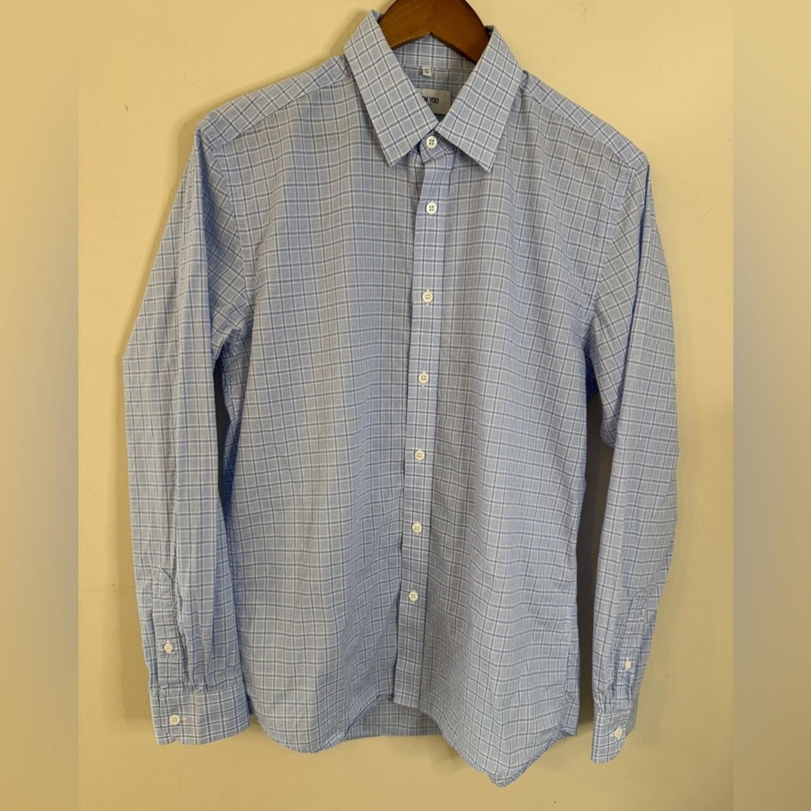Other Hyden Yoo blue & white plaid long sleeve button up SZ M Size US M / EU 48-50 / 2 - 3 Thumbnail