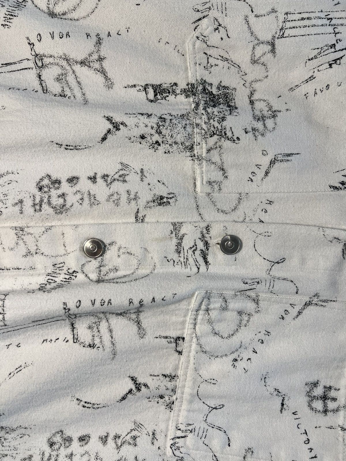 Zara Zara Print White Denim Jacket – Size L, Fashion Print Size US L / EU 52-54 / 3 - 3 Thumbnail