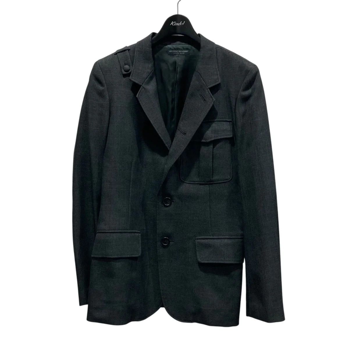 Regulation Yohji Yamamoto MEN /5ボタンジャケット REGULATION GABARDINE 5BUTTONS SINGLE JACKET(S Black): Yohji