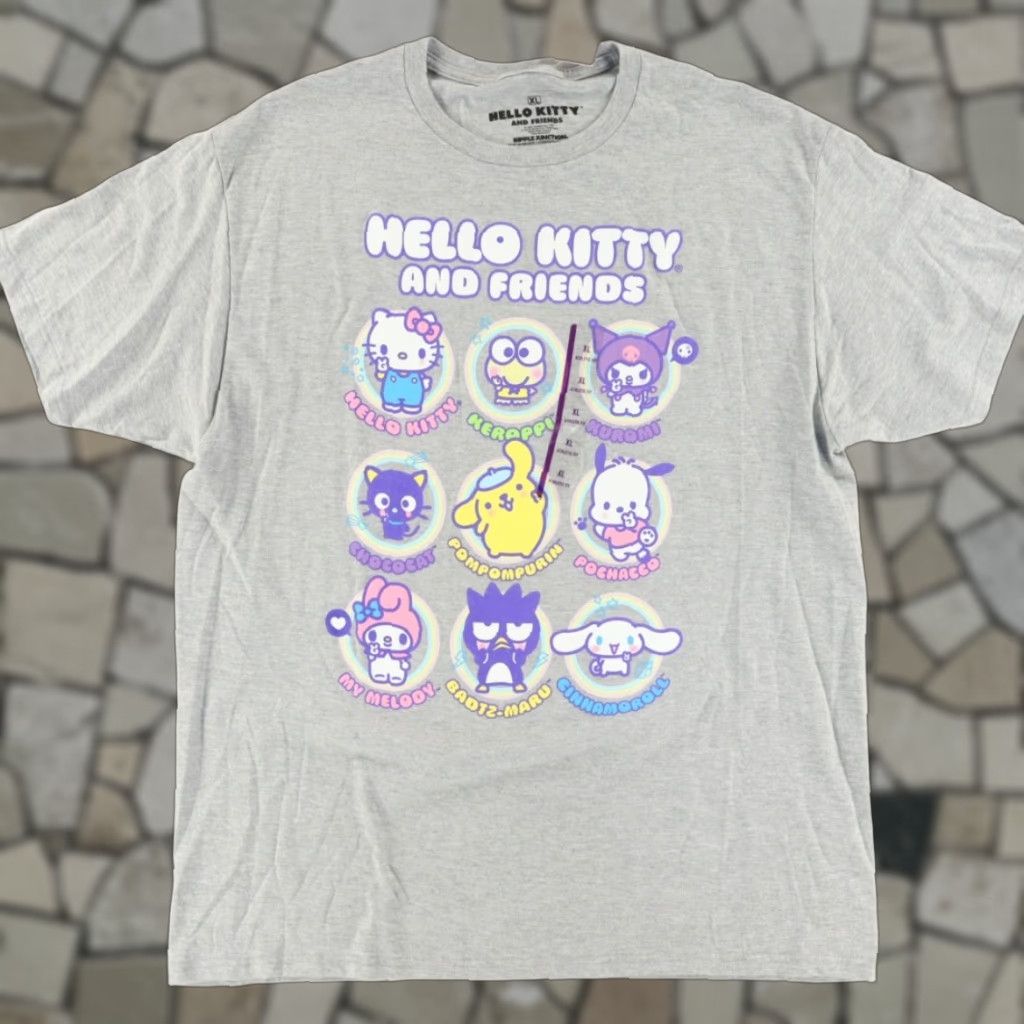 Vintage Hello Kitty And Friends Solid T-Shirt Gray Men's XL Shirt Size US XL / EU 56 / 4 - 1 Thumbnail
