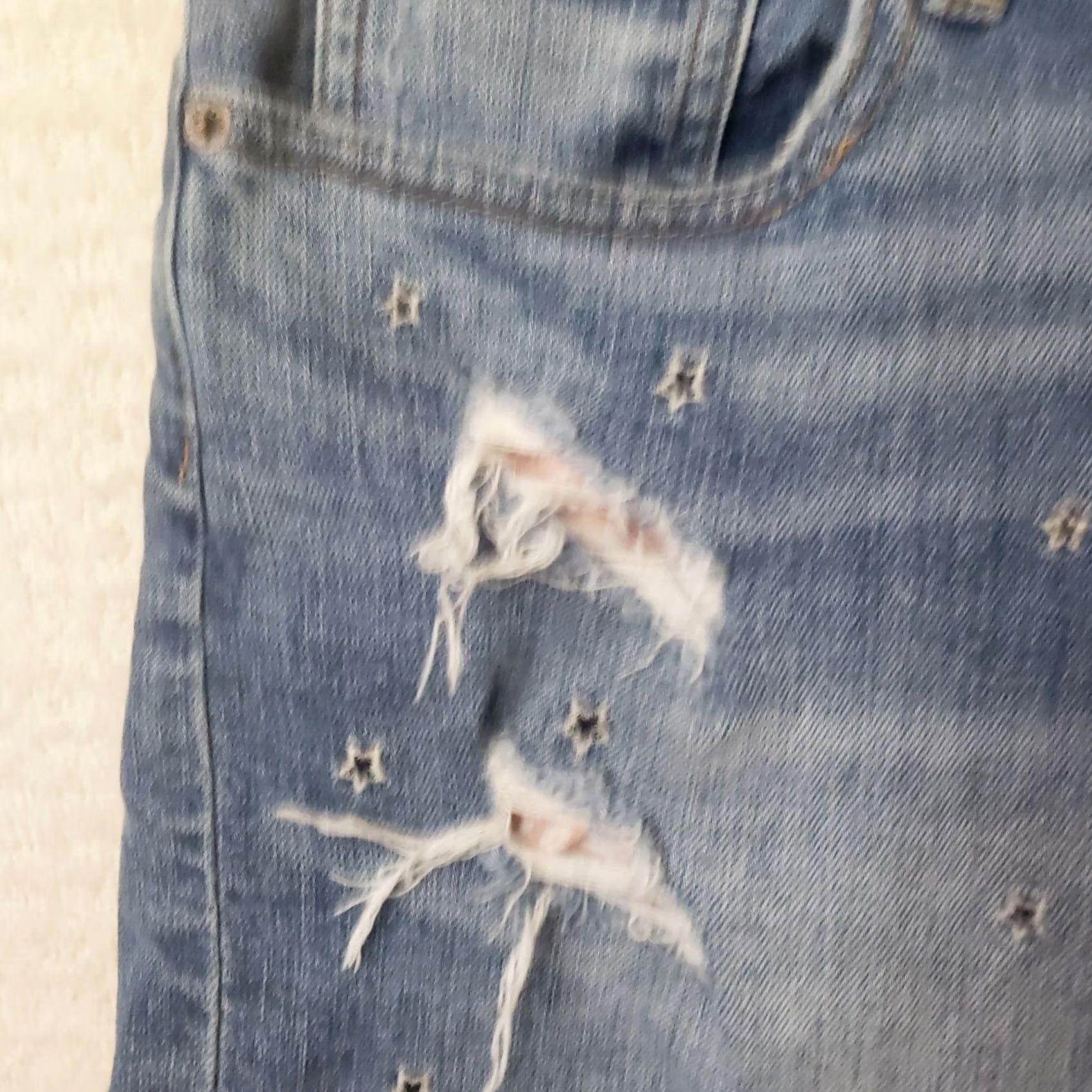 Lucky Brand Lucky Brand Womens Denim Shorts Boyfriend Distressed Size 6/28 Blue 5-Pocket Zip Front Denim Short Size 28" / US 6 / IT 42 - 5 Thumbnail