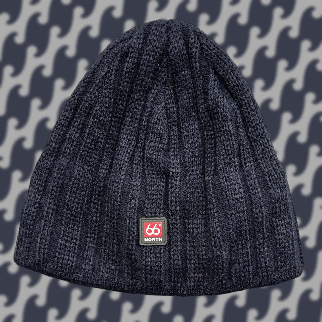 Vintage 66 North Blue Beanie Hat One Size Windproof Thermal Knitted Lined Acrylic Knit Unisex Adults Beanie Mens Womens Size ONE SIZE - 1 Thumbnail