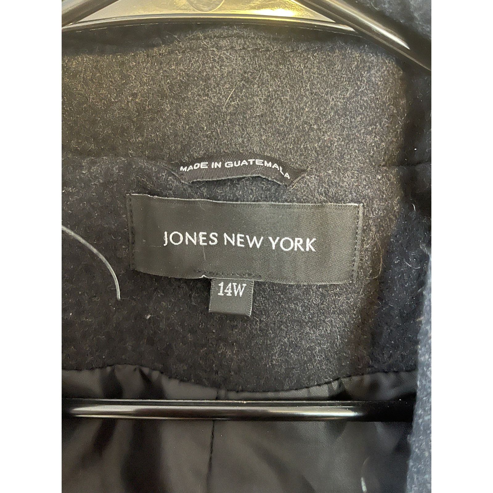 Jones New York Jones New York Women's Black Midi Wool Blend Peacoat Size XL / US 12-14 / IT 48-50 - 3 Thumbnail