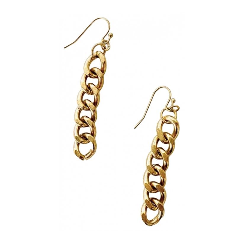 NORDSTROM REVOLVE 90s Gold Chain Link Drop Earrings Jewelry
