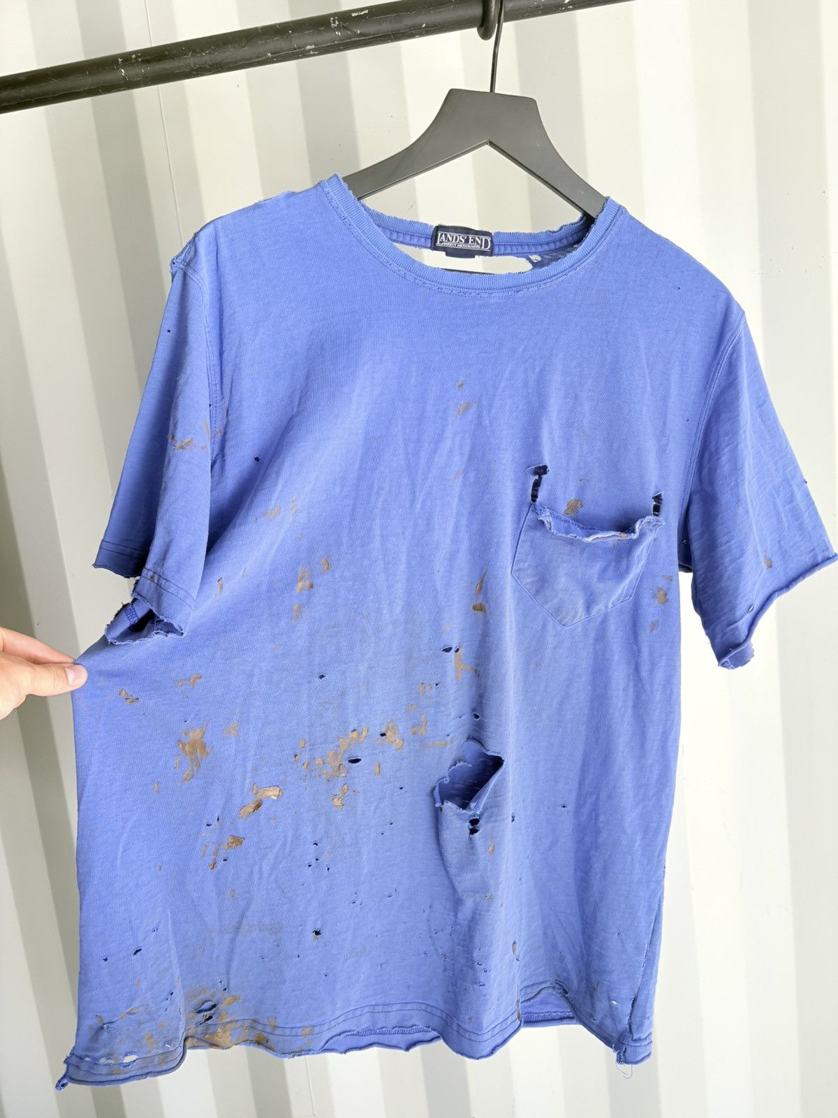 Vintage Vintage Blank Shirt Faded Distressed Thrashed Grunge Size US L / EU 52-54 / 3 - 5 Thumbnail