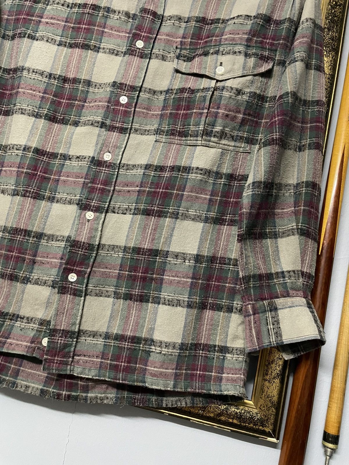 Yves Saint Laurent Vintage Yvessaintlaurent Chemises Vertical Stripe Flannel Size US M / EU 48-50 / 2 - 6 Thumbnail