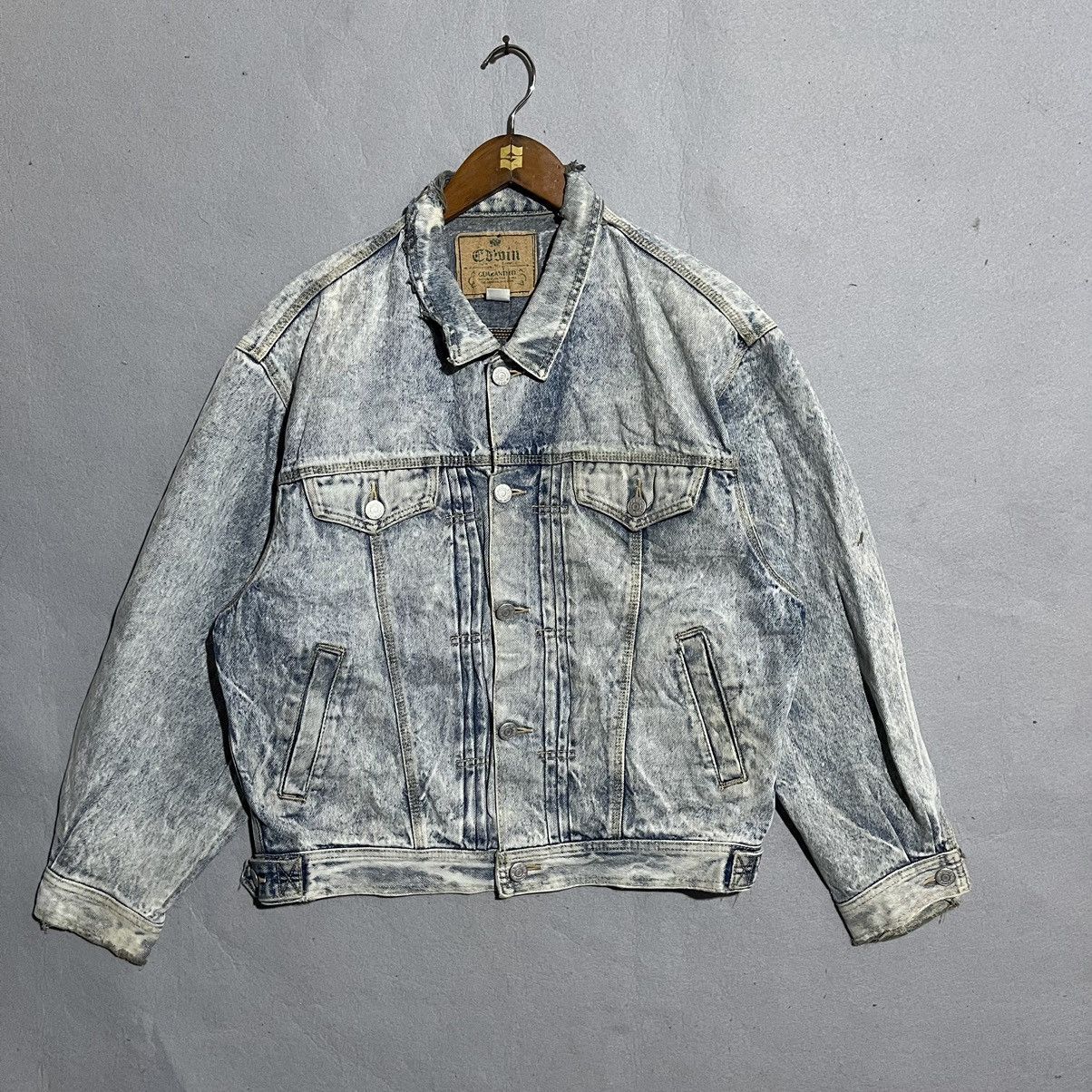 Edwin Vintage Early-90s Edwin Acid Wash Denim Trucker Jacket Japan Size US M / EU 48-50 / 2 - 1 Thumbnail