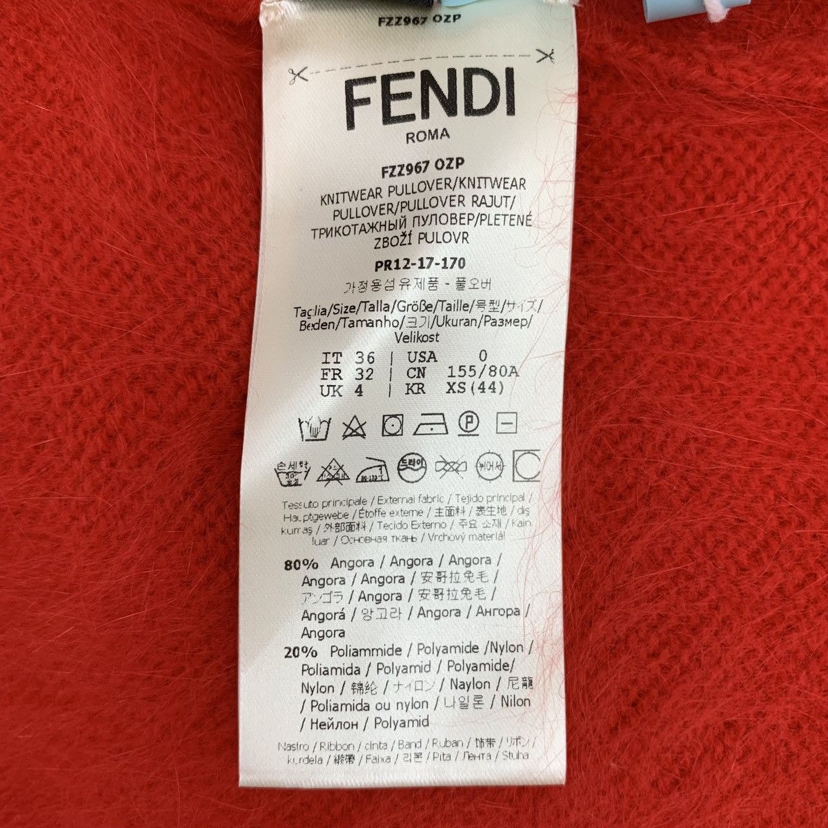 Fendi Fendi Tie Detail Rabbit Fur Long Sleeve Knit Sweater K26WX Size S / US 4 / IT 40 - 7 Thumbnail