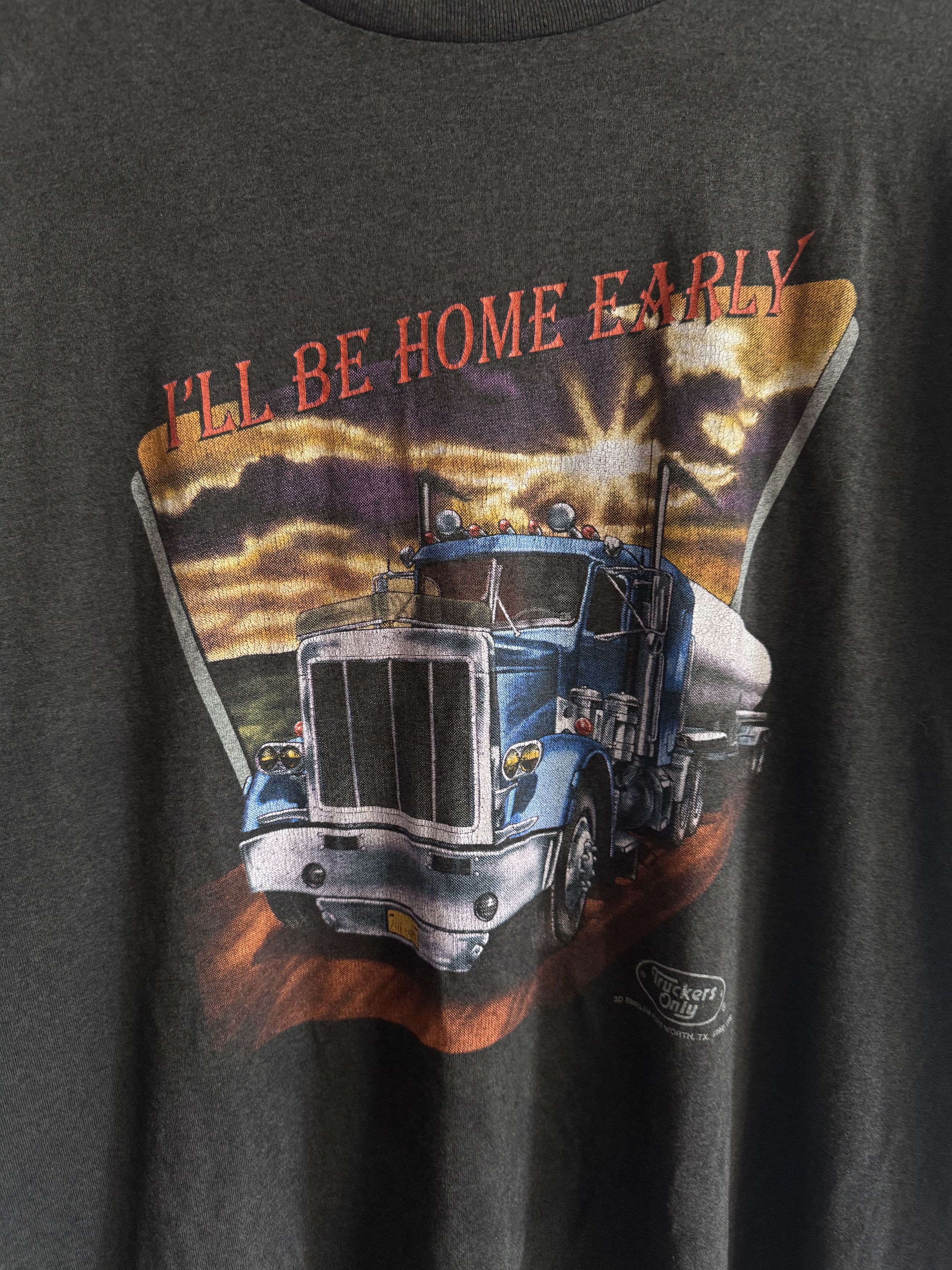 Harley Davidson 1992 3d emblem truckers only Ill be home early Size XL Size US XL / EU 56 / 4 - 3 Thumbnail