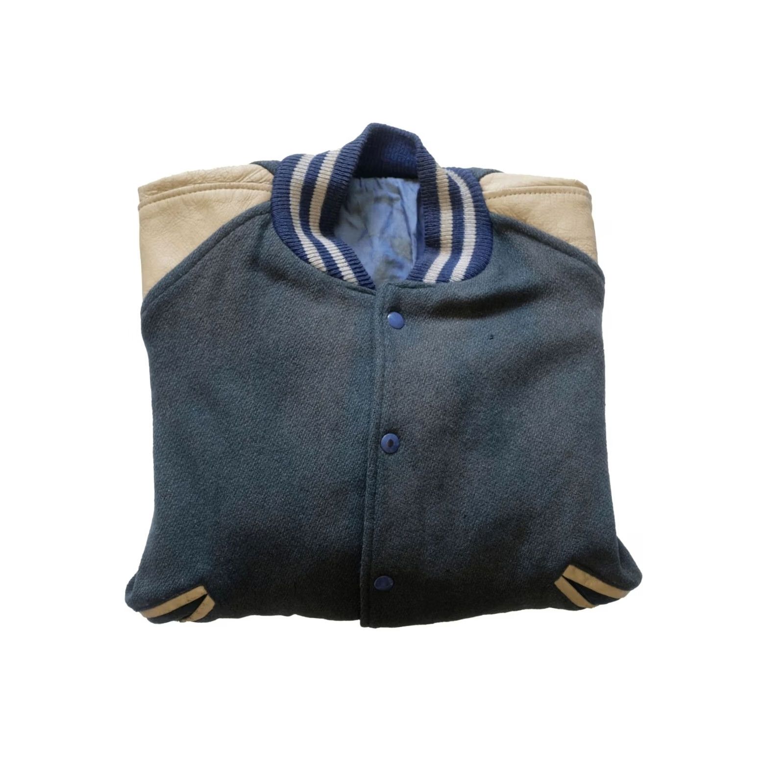 Coach VINTAGE COACH LEATHER VARSITY JACKET WOOL DISTRESSED GREEN BLANK 70s 80s Mens Size US XXS / EU 40 - 2 Thumbnail