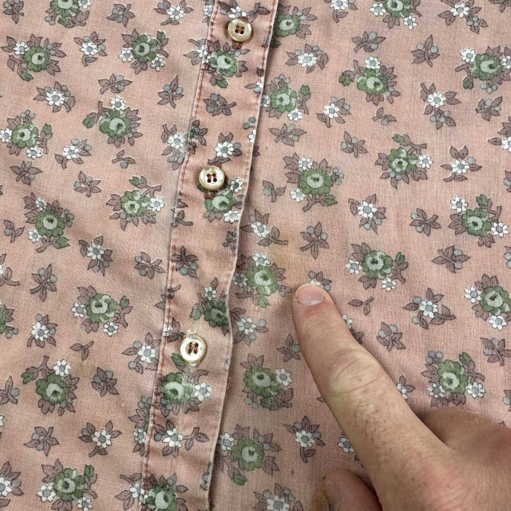 Pinko VINTAGE JH Collectibles Floral Button-Up Shirt Womens Medium Pink 1980s Long Sleeve Casual Collared Size M / US 6-8 / IT 42-44 - 4 Thumbnail