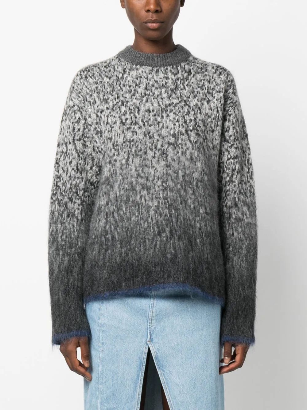 Off-White o1y1225 Crewneck Sweater in Gray/White Size M / US 6-8 / IT 42-44 - 2 Thumbnail