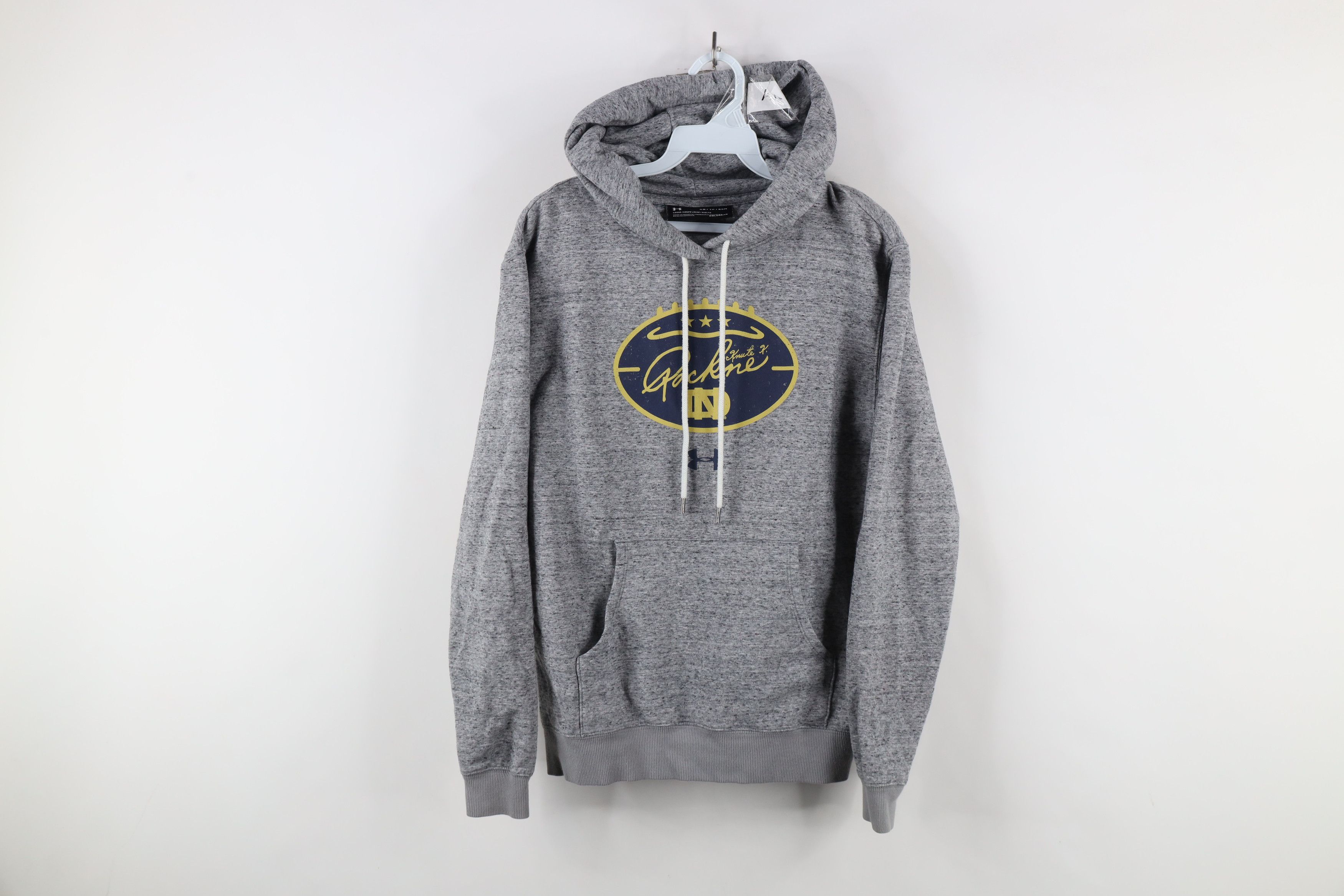 Under Armour × Vintage Under Armour Notre Dame University Football Hoodie Gray Size US XS / EU 42 / 0 - 1 Thumbnail