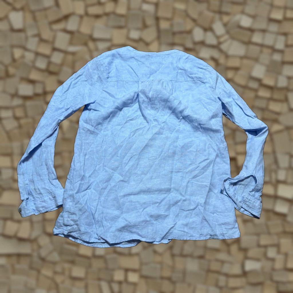 Vintage Sigrid Olsen Shirt Womens Medium Blue Long Sleeve 1/4 Buttons Satin? Size M / US 6-8 / IT 42-44 - 1 Thumbnail