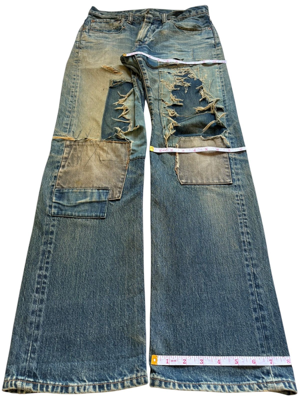 Blue Blue Japan Japanese Hr Market X Blue Blue Japan Mud Wash Loose Jeans Size US 30 / EU 46 - 13 Thumbnail