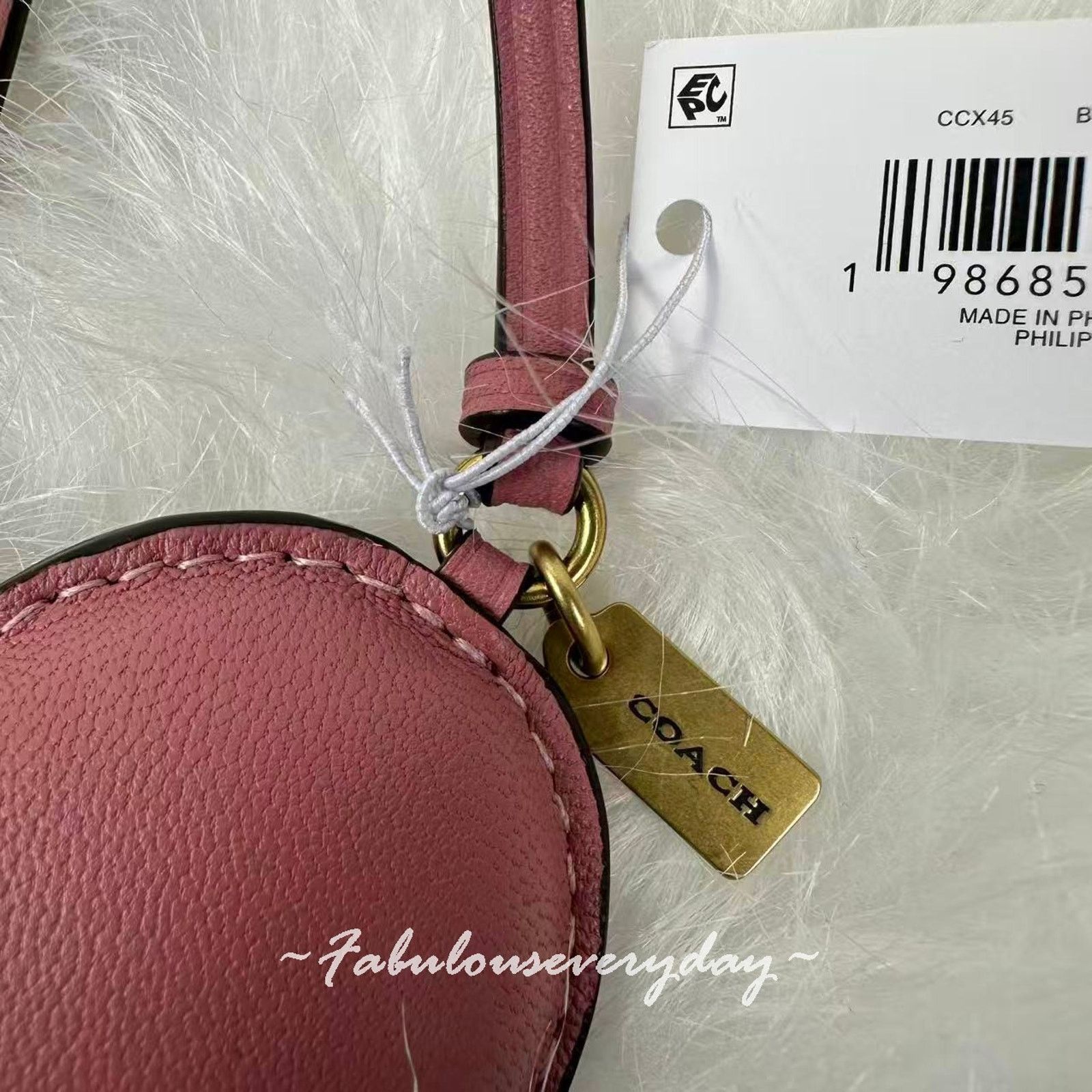 Coach Coach Heart Puffy Bag Charm In Leather/Brass/Peony Keychain Size ONE SIZE - 6 Thumbnail