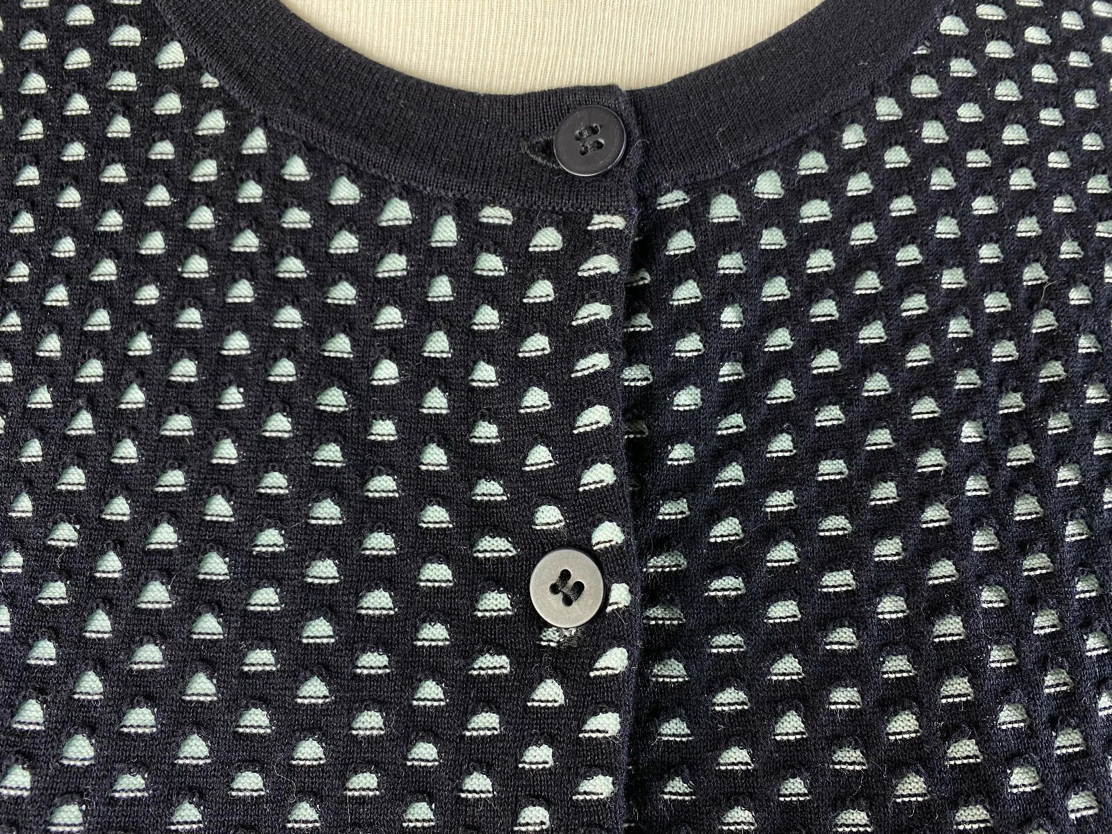 Cos Cos Black Cotton Crew Polka Dot Cardigan Sweater Size M Size M / US 6-8 / IT 42-44 - 4 Thumbnail