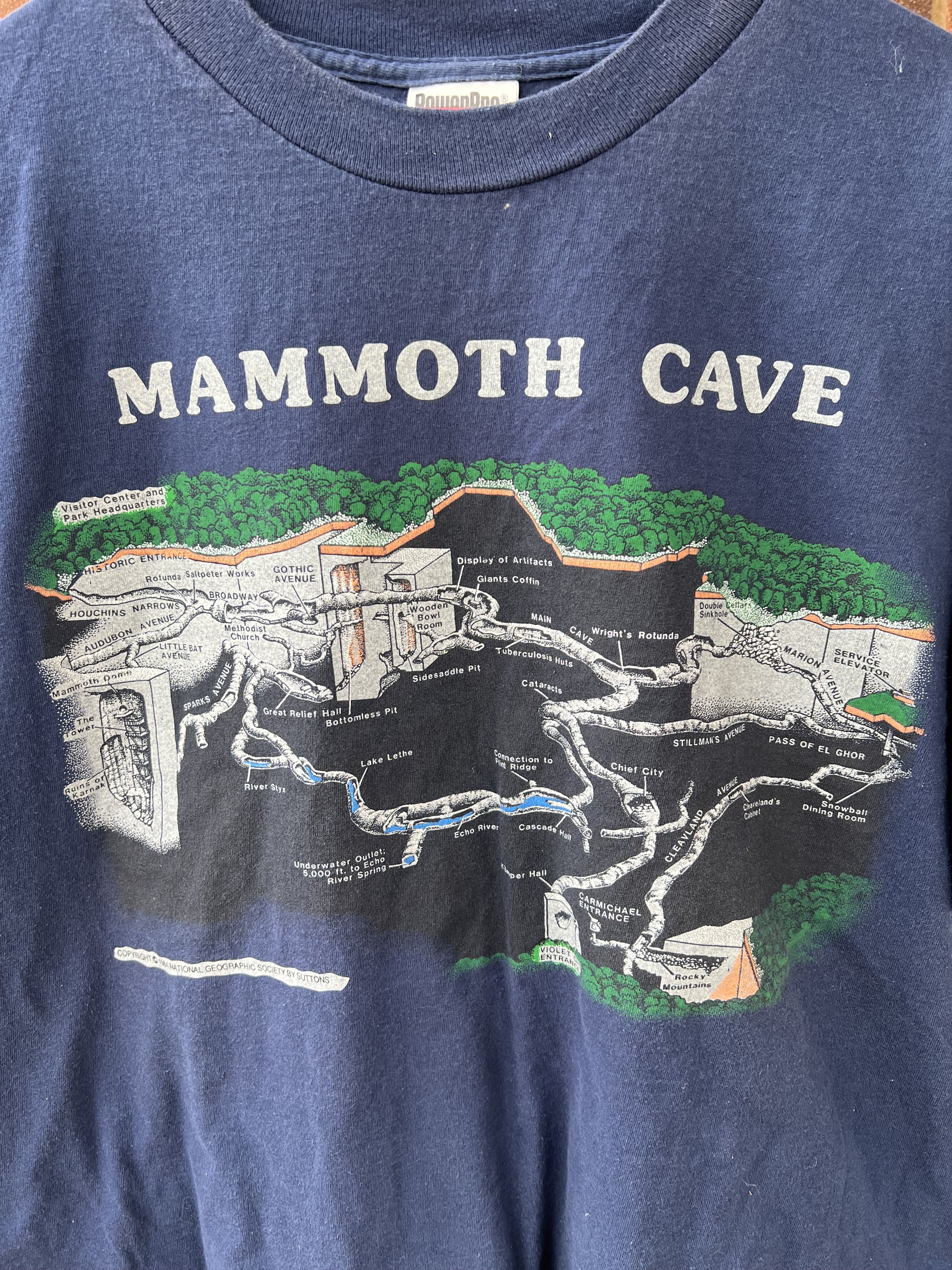 Vintage 1990s National Geographic Mammoth Cave Tee Oneita Outdoors Size US XL / EU 56 / 4 - 3 Thumbnail