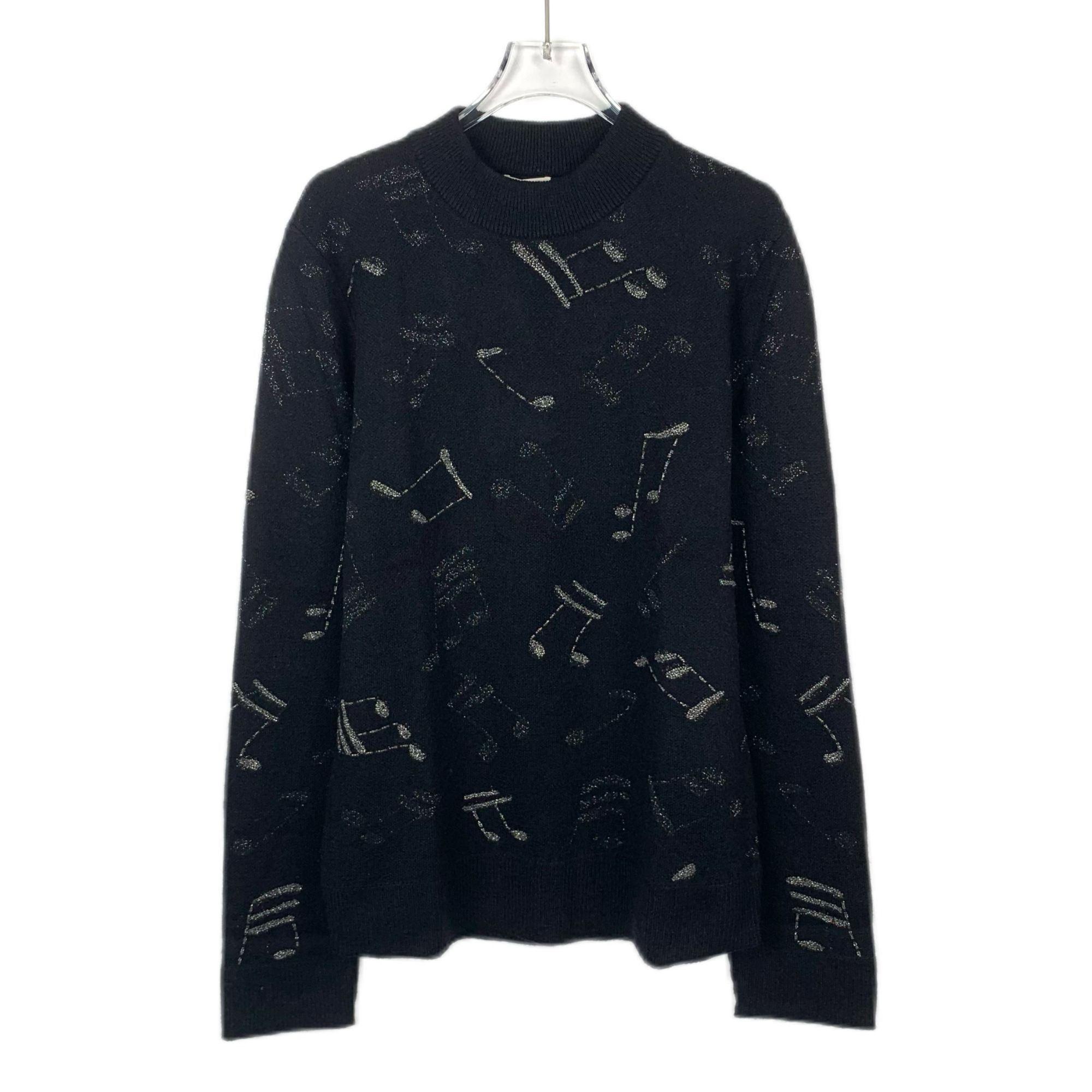 Saint Laurent Paris Saint Laurent Black Music Note Print Cotton Crew Neck Sweat Size L / US 10 / IT 46 - 7 Thumbnail