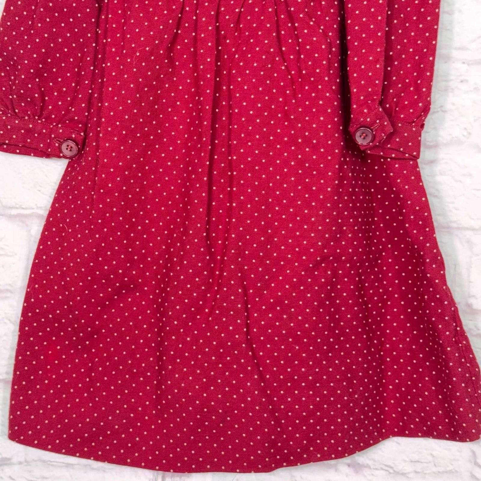 Other Vintage Le Monde des Enfants Burgundy Polka Dot Dress Size 5 Size ONE SIZE - 3 Thumbnail