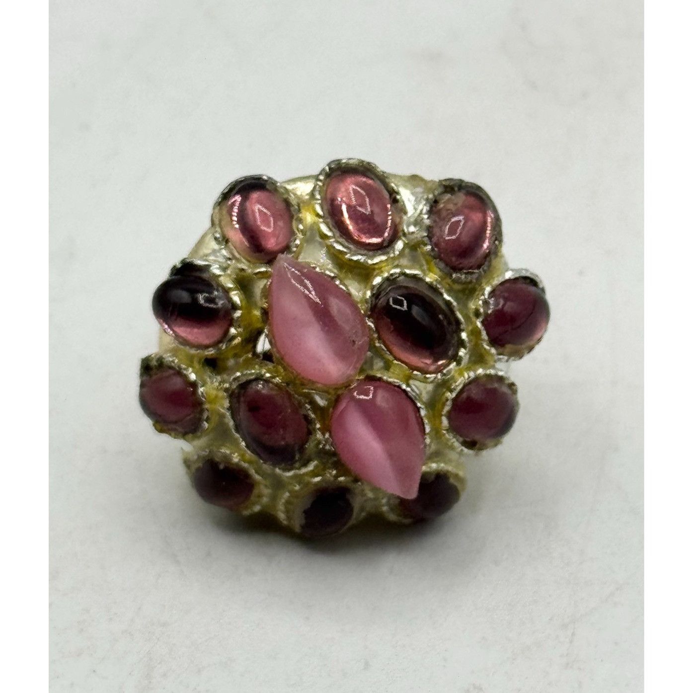 Vintage Vintage purple rhinestone adjustable cocktail ring Size ONE SIZE - 1 Thumbnail