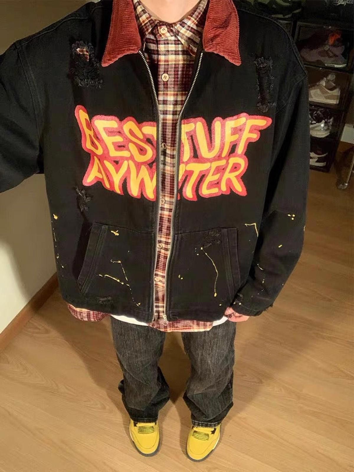 Retro Patchwork Letter Denim Jacket