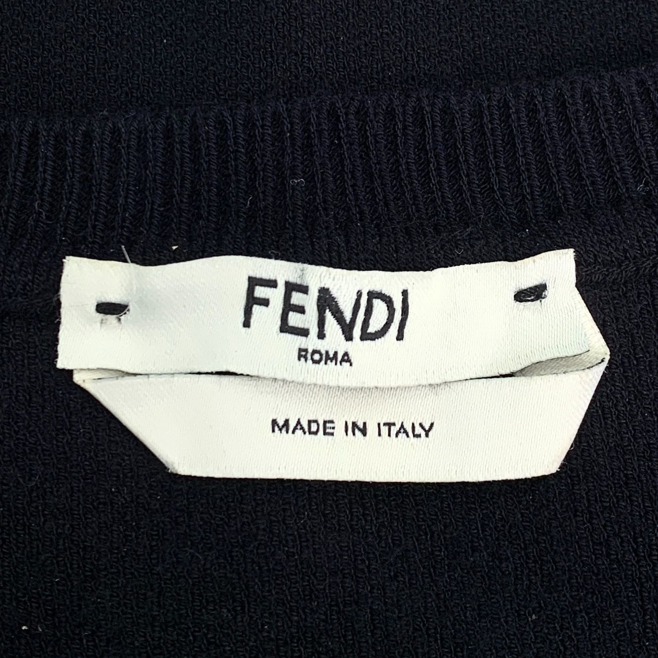 Fendi Fendi Black Logo Letter Round Neck Knit T-Shirt (Size XS) Size US XS / EU 42 / 0 - 2 Thumbnail