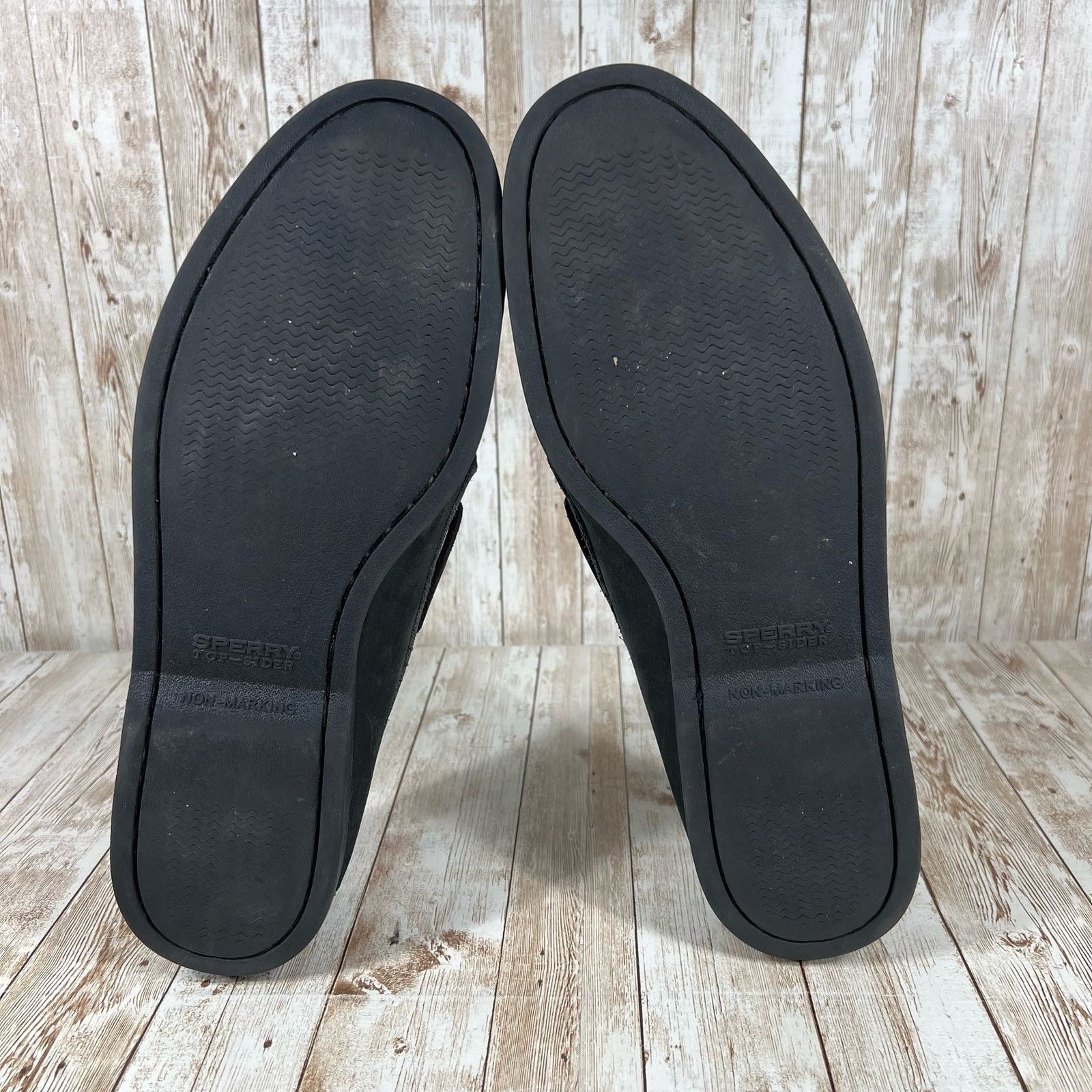 Sperry Sperry top sider boat shoe Mens 13 black leather Size US 13 / EU 46 - 7 Thumbnail