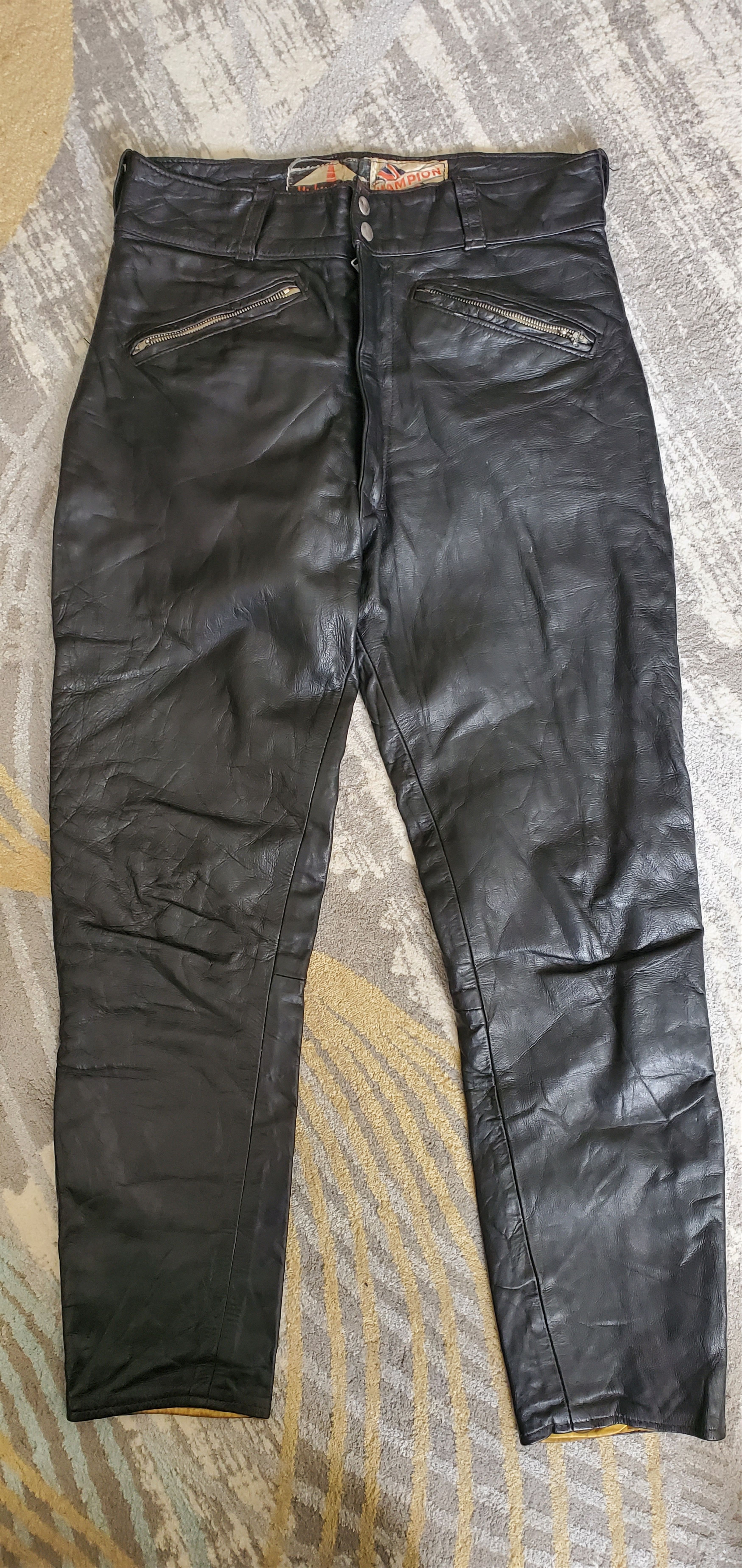 Vintage Vintage Highwayman Champion Leather Biker Pants Size US 34 / EU 50 - 1 Thumbnail