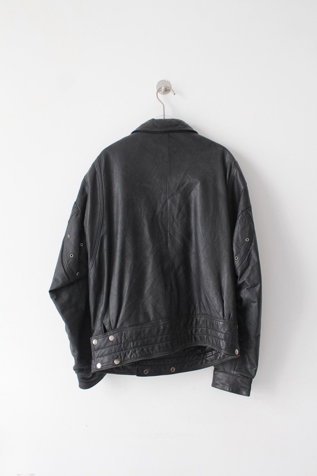 Vintage 1970S ASYMMETRIC TALON ZIP MOTORCYCLE LEATHER JACKET Size US XL / EU 56 / 4 - 2 Thumbnail