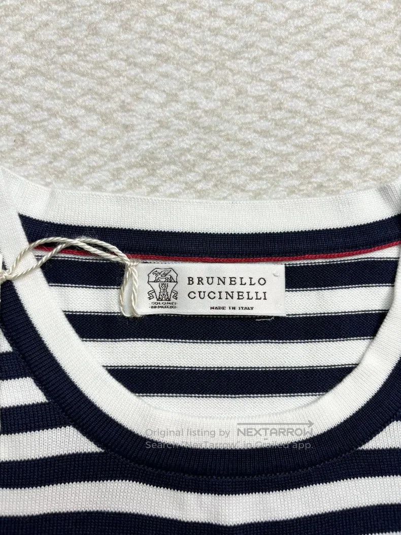 Brunello Cucinelli Brunello Cucinelli Striped Knit Top. Size US L / EU 52-54 / 3 - 3 Thumbnail